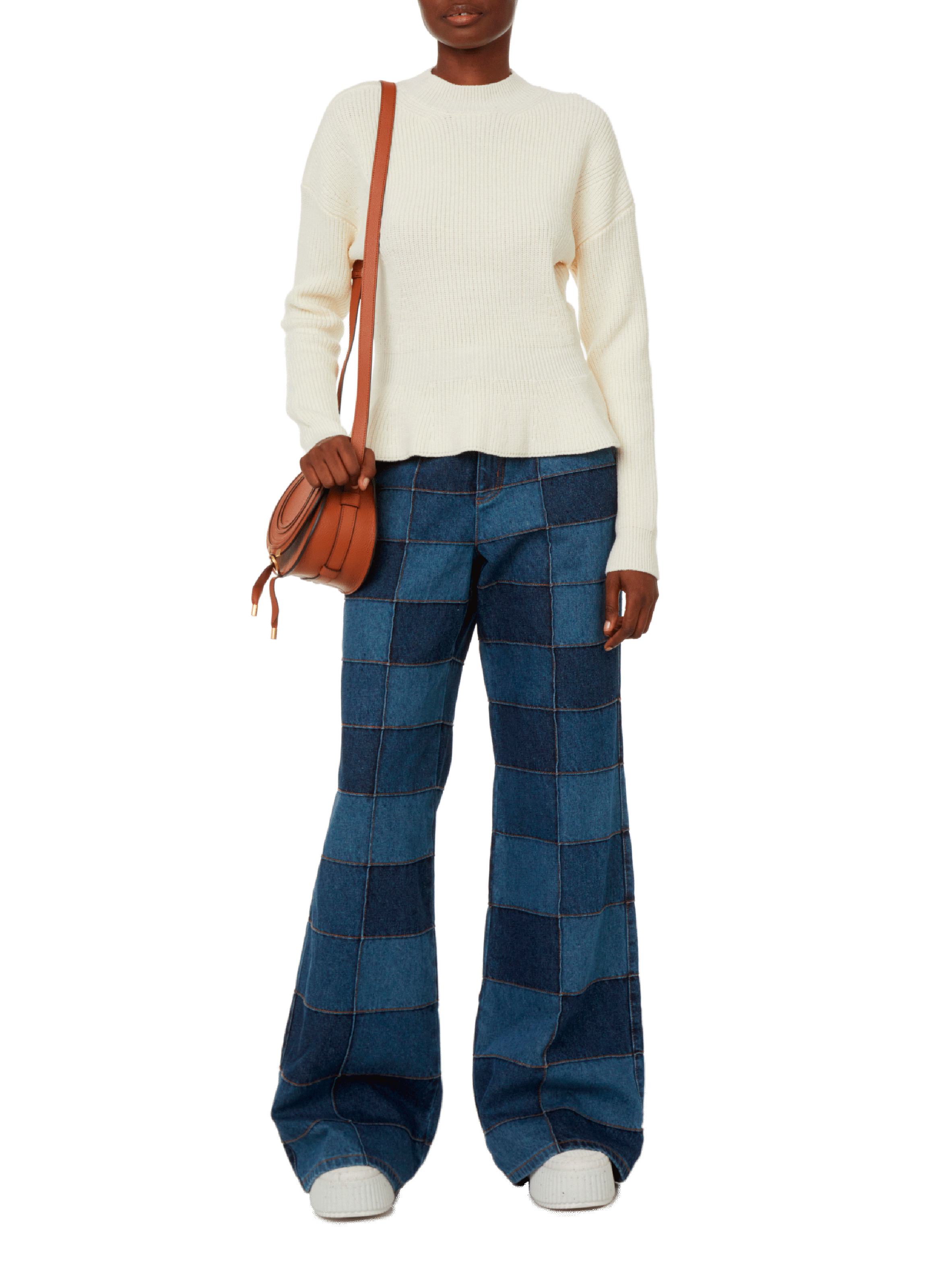 Pull cintré en laine CHLOÉ Beige