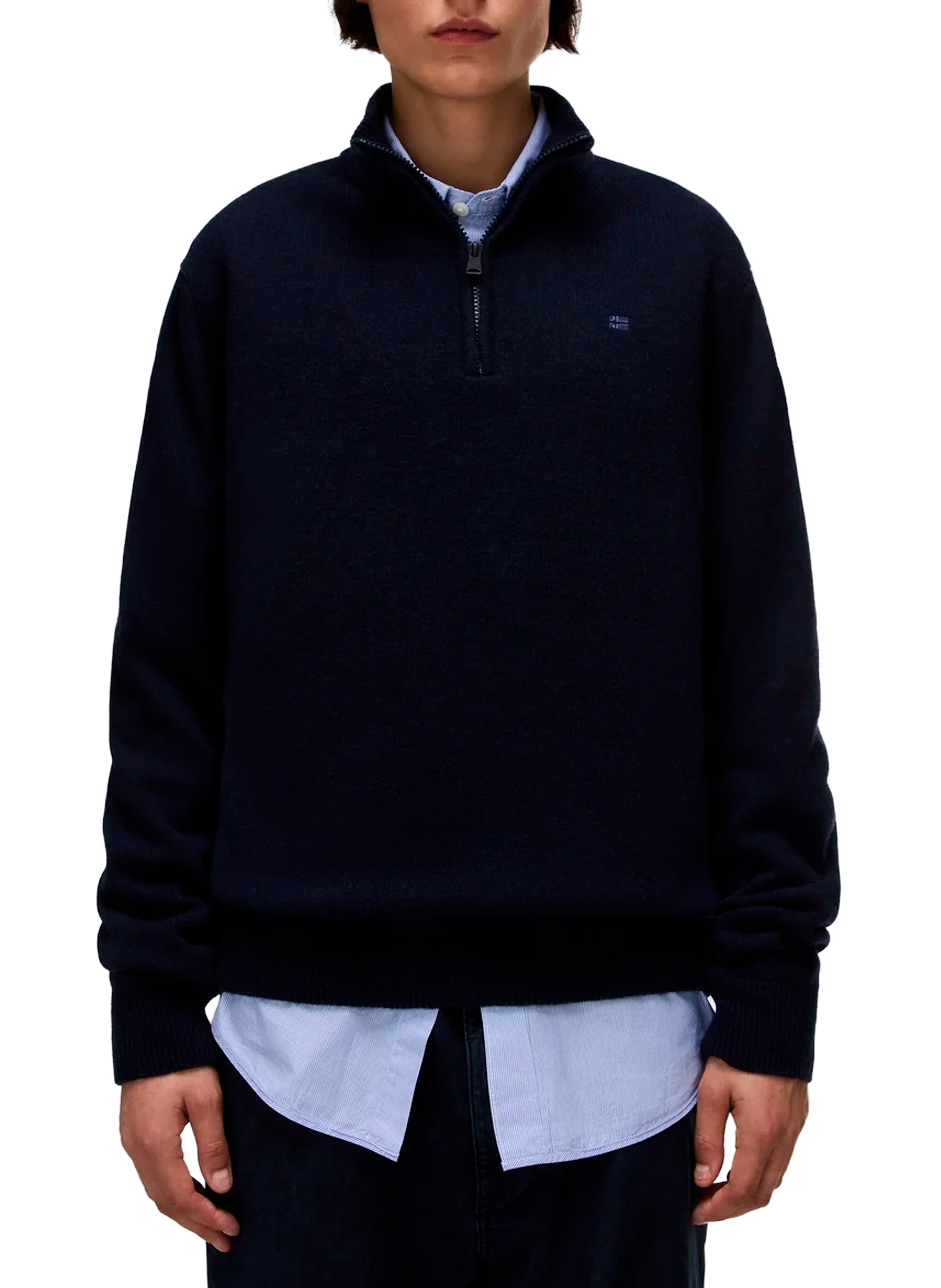 NAPAPIJRI Pull droit col montant en laine mélangée Bleu