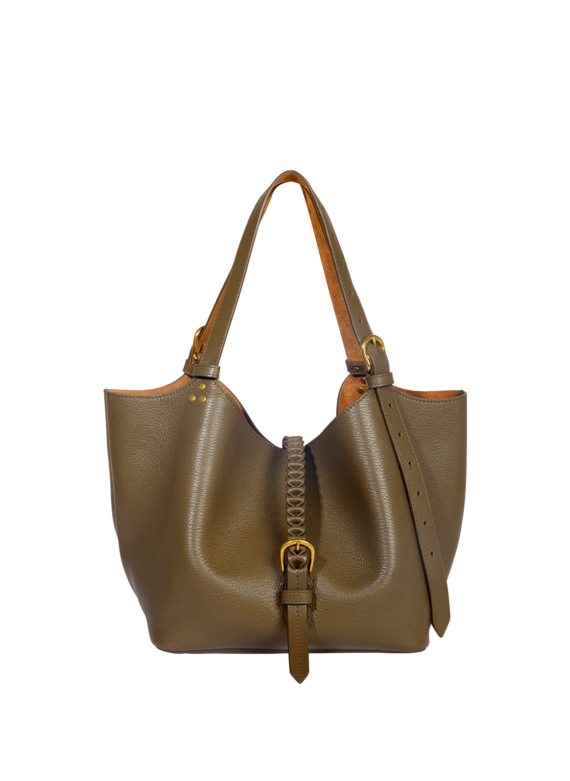 JÉRÔME DREYFUSS Joseph calfskin leather tote bag Khaki