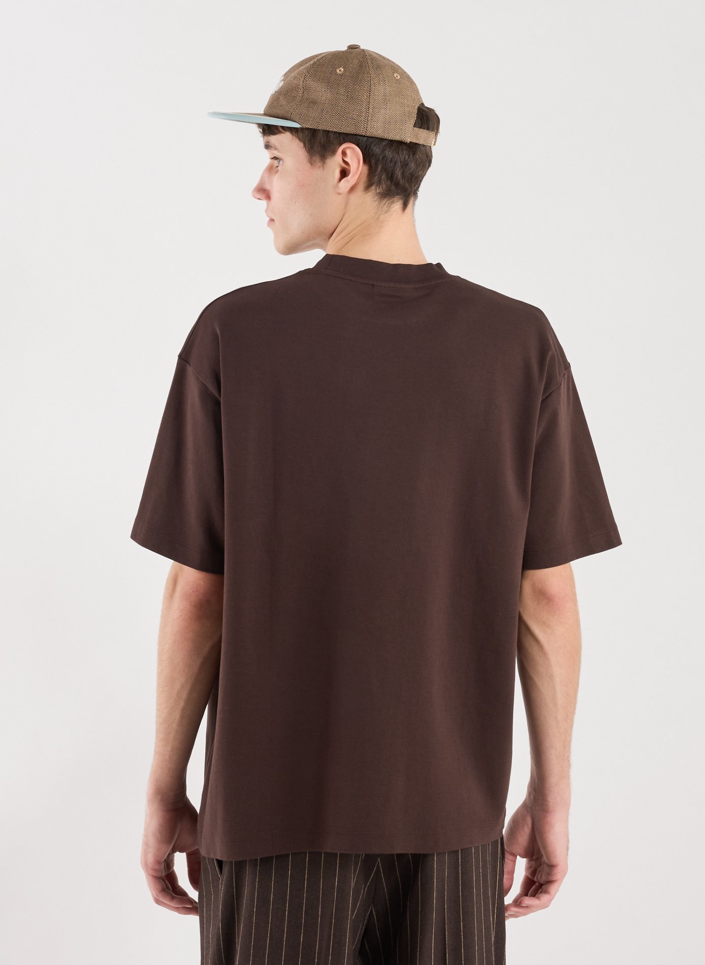 T-shirt with Cotton Slogan DROLE DE MONSIEUR Brown