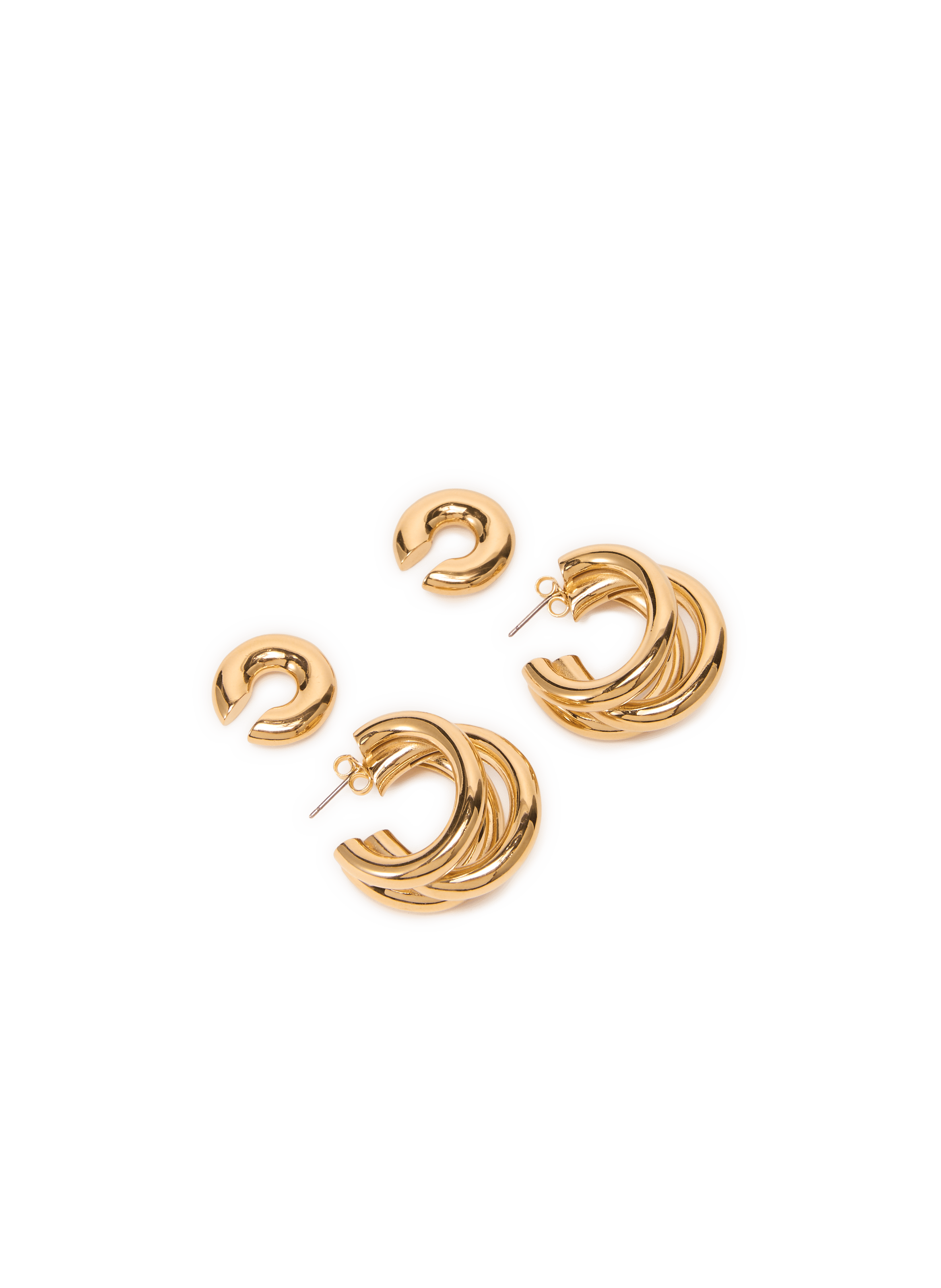Brass hoops and ear cuffs RABANNE Golden