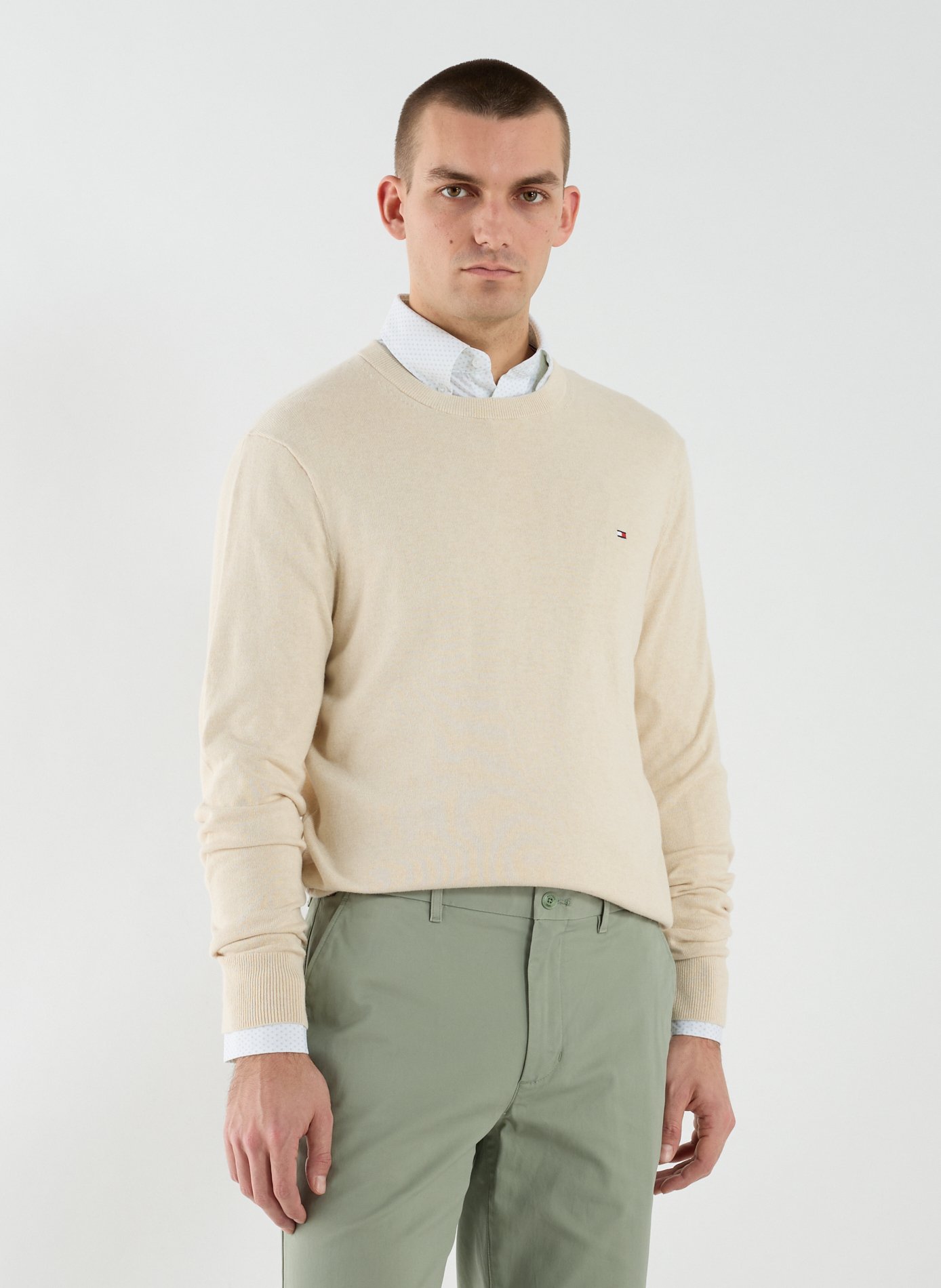Cotton cable knit jumper TOMMY HILFIGER Beige