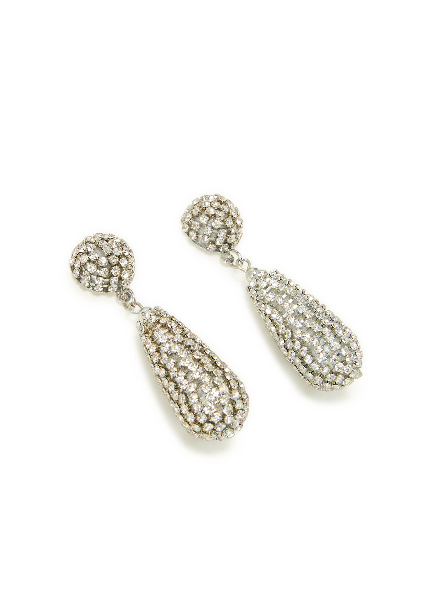 Boucles d'oreilles pendantes à strass AU PRINTEMPS PARIS Argent