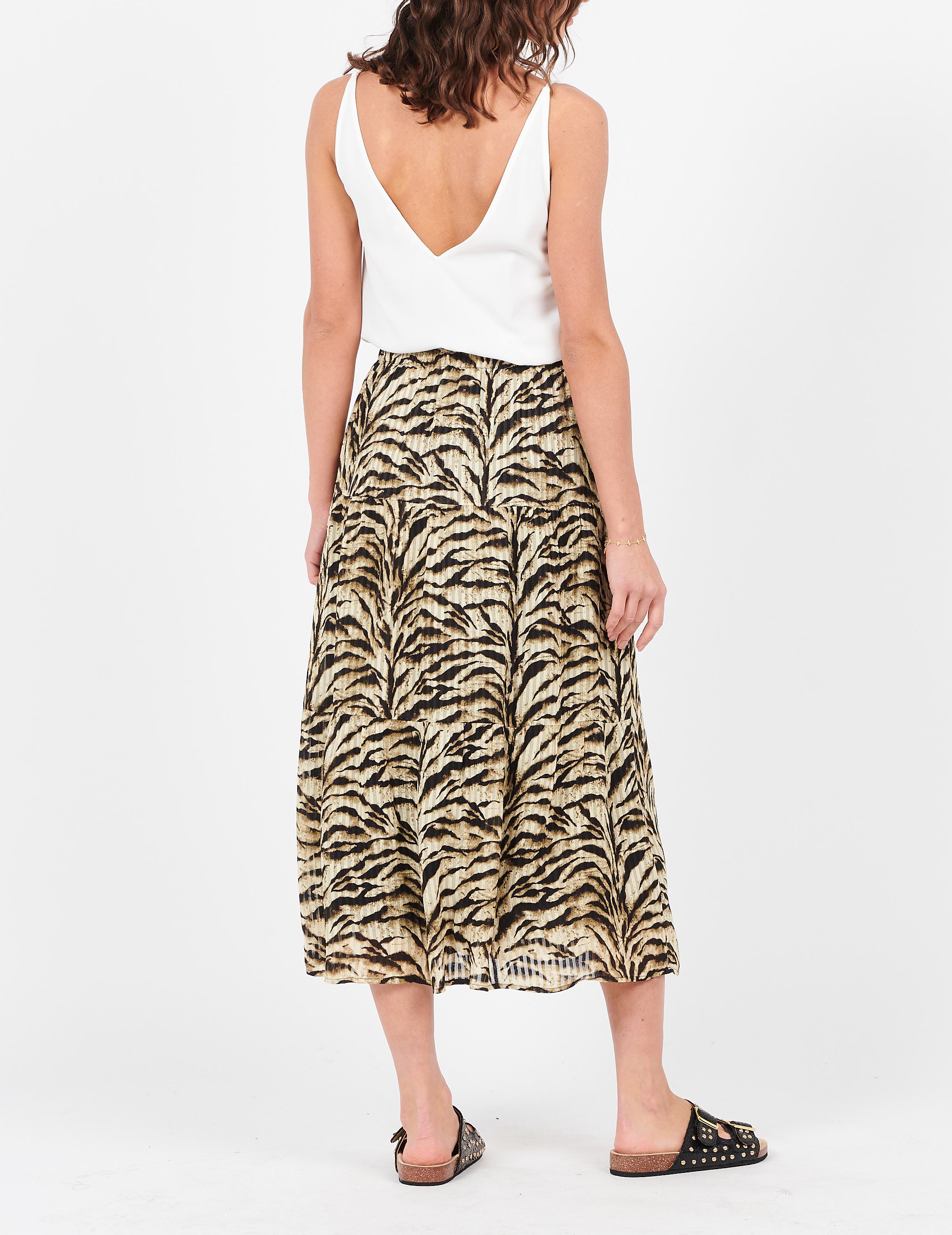 Top à bretelles en crêpe figue BA&SH Beige