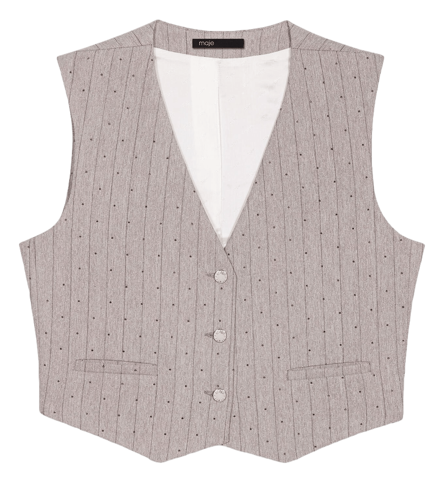 Gilet ajusté à rayures Gris