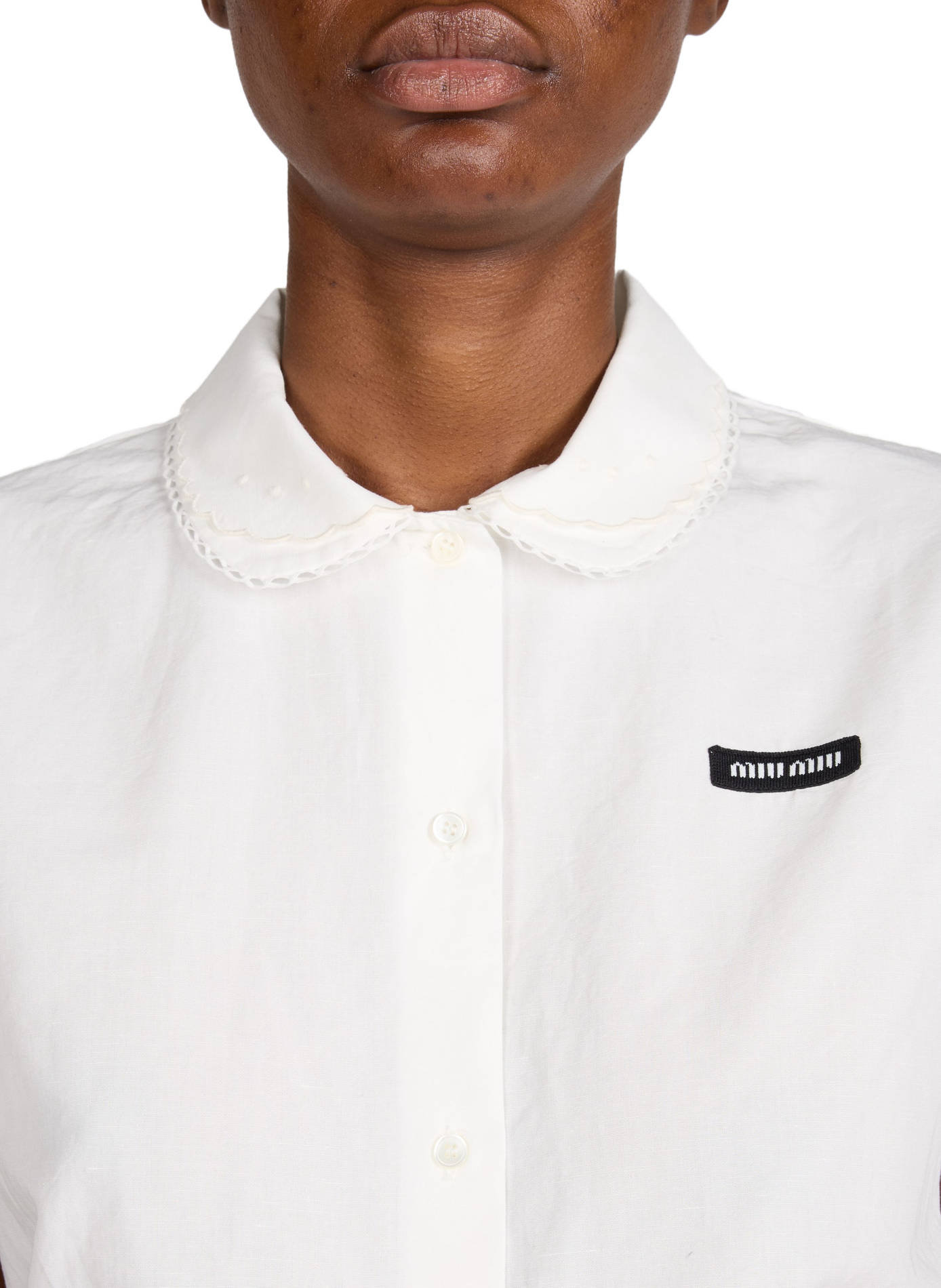 Flamed poplin shirt MIU MIU White