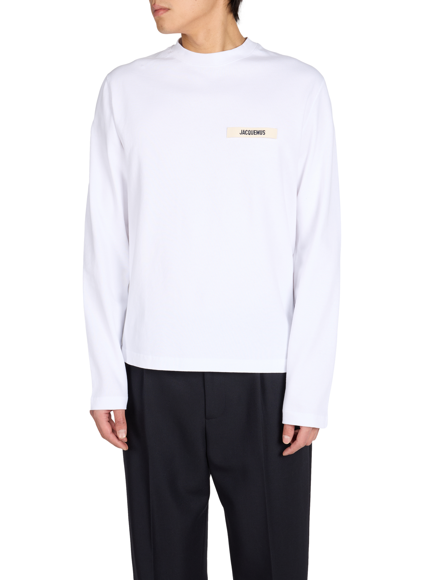 T-shirt manches longues Gros Grain en coton JACQUEMUS Blanc