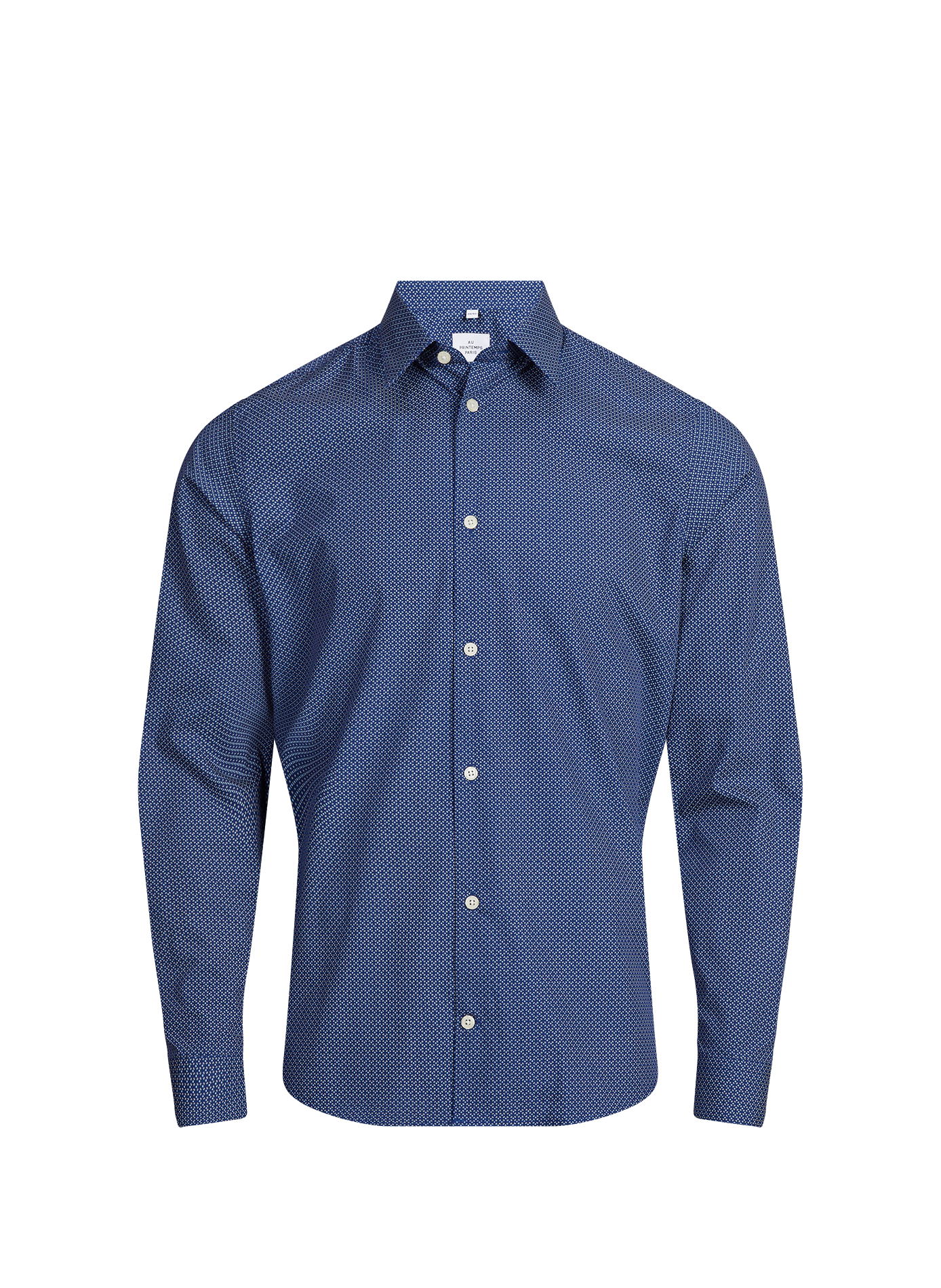 Chemise slim Hicro-S à motif en coton AU PRINTEMPS PARIS Bleu