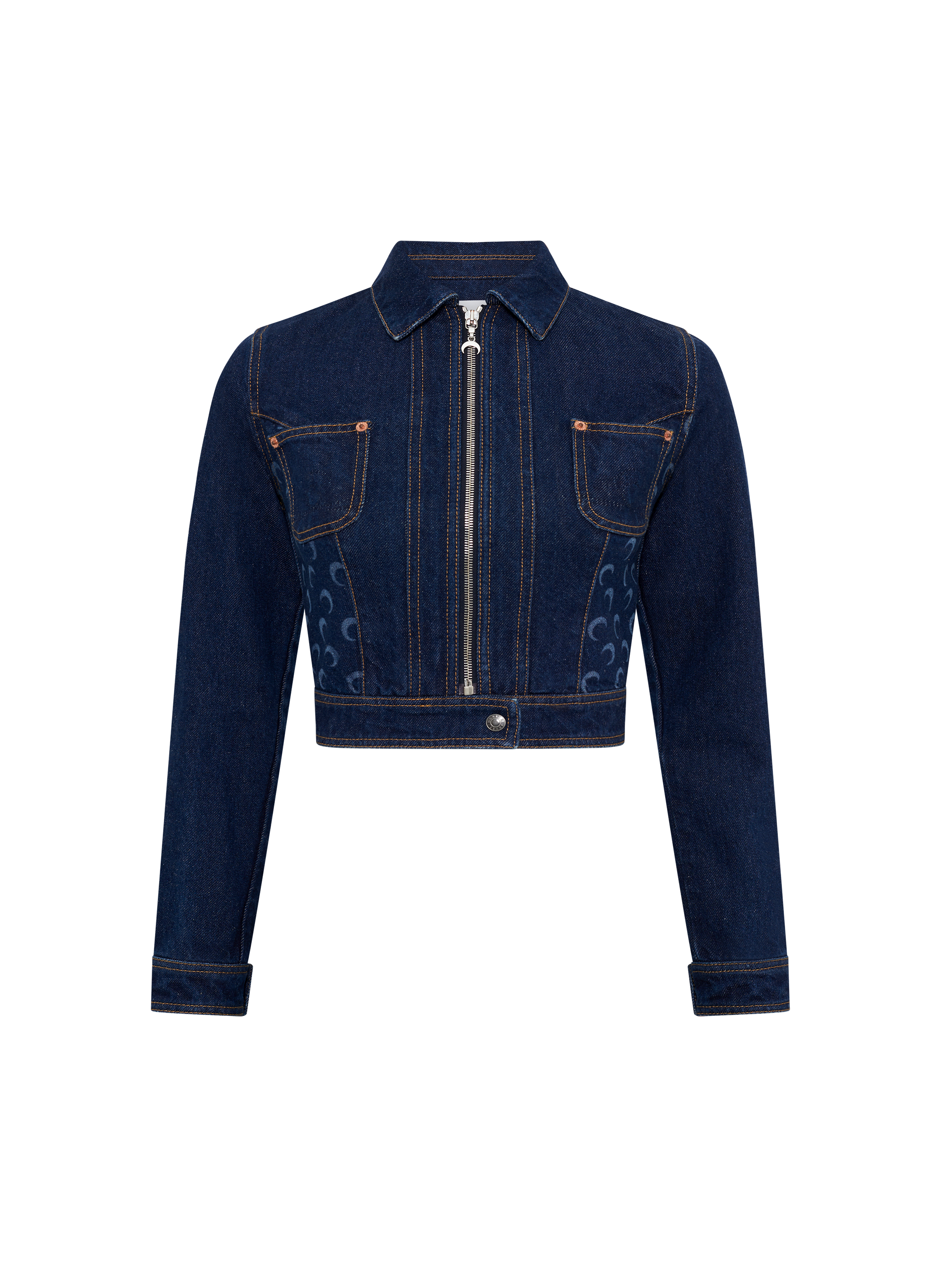 Midnight blue denim trucker zipped jacket MARINE SERRE Blue