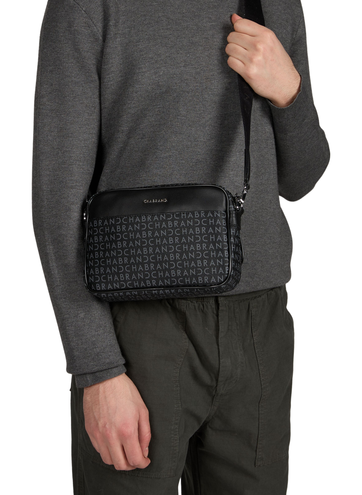 Mini logo-print crossbody bag CHABRAND Black