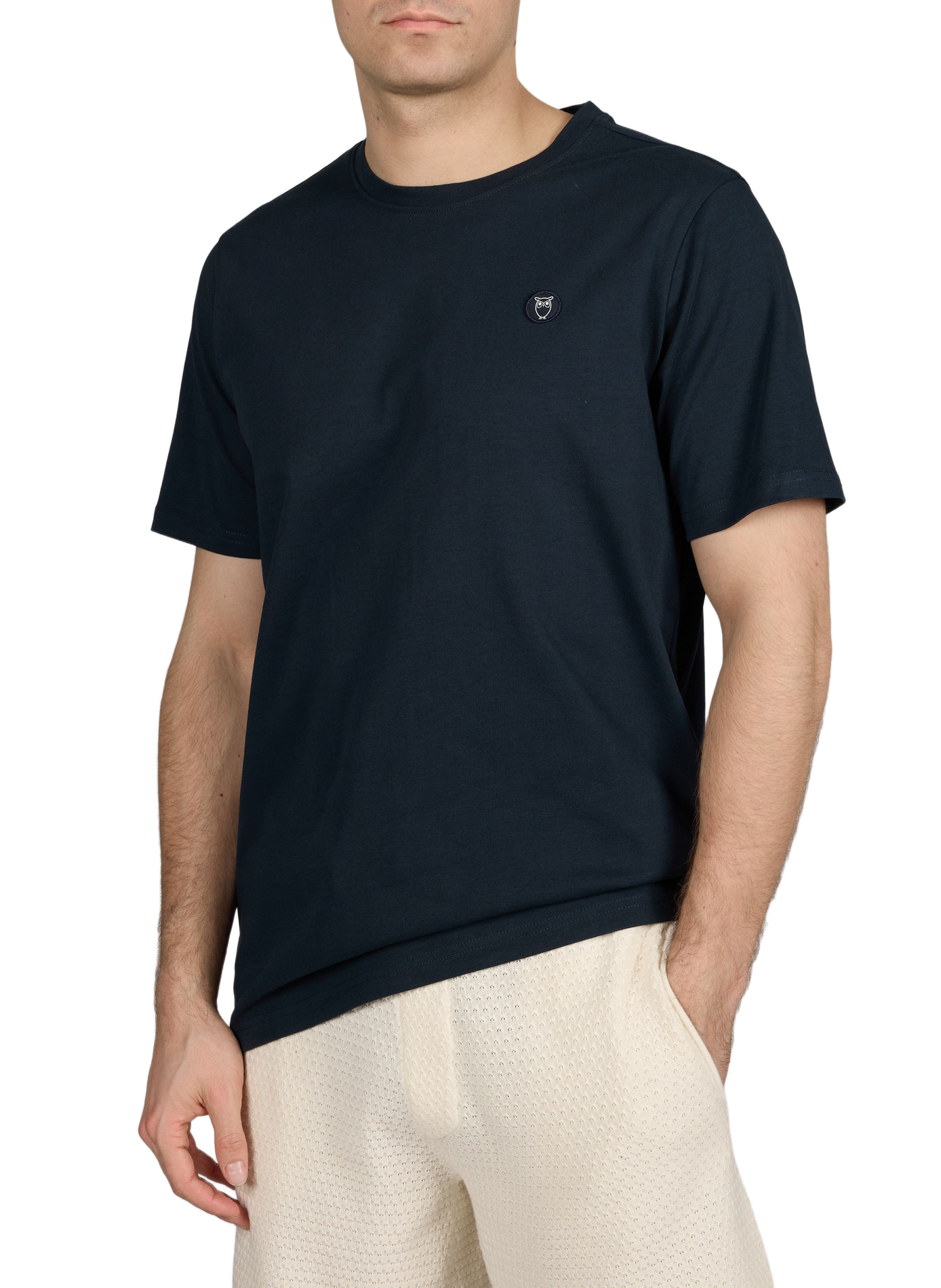 Cotton round-neck T-shirt KNOWLEDGE COTTON Blue