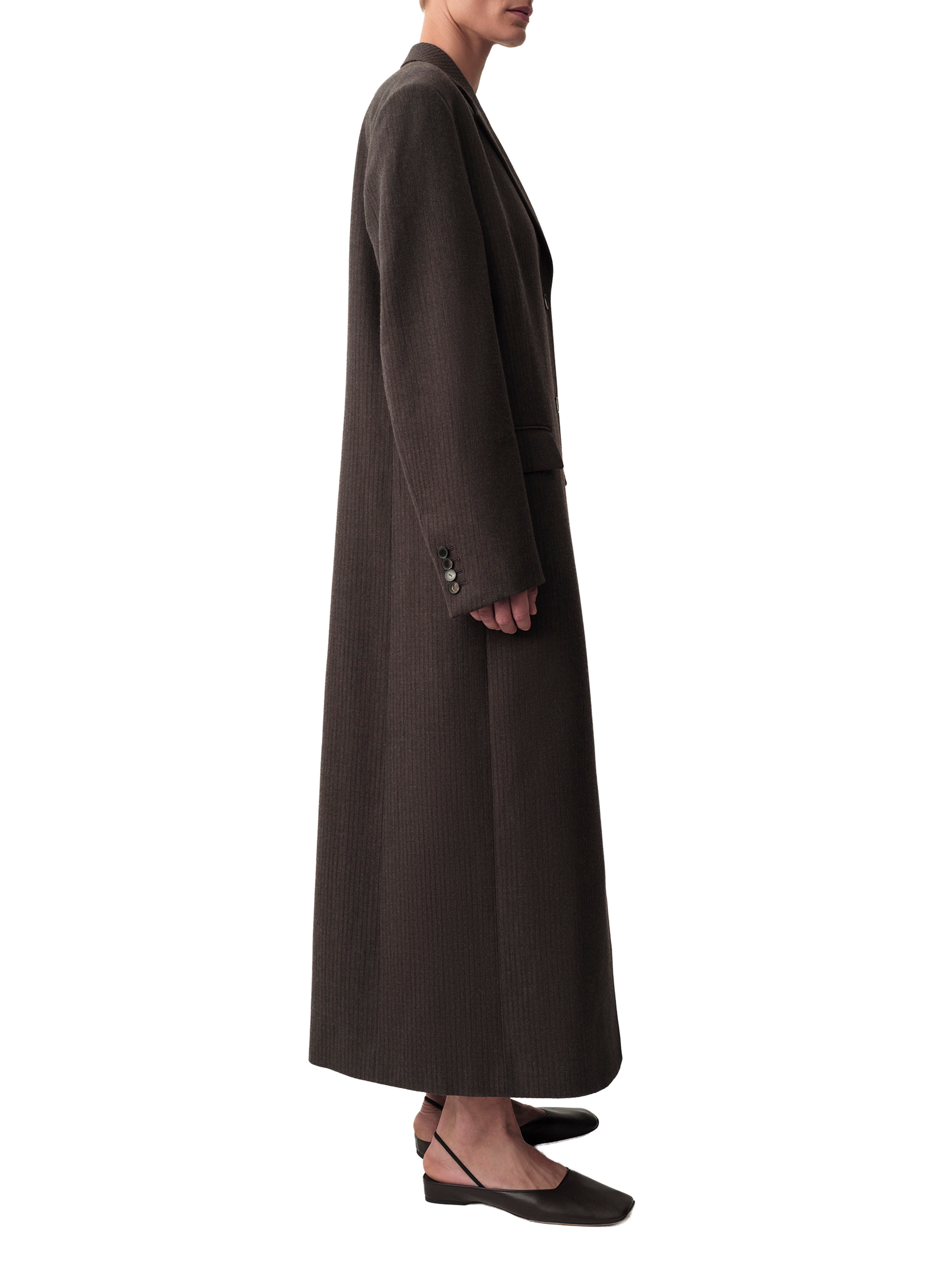 Manteau long en laine Calvin Klein Collection Marron