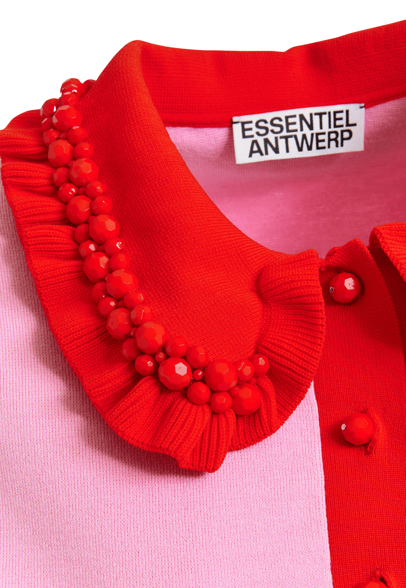 Polo manches courtes uni à volants jewelry ESSENTIEL ANTWERP Rose