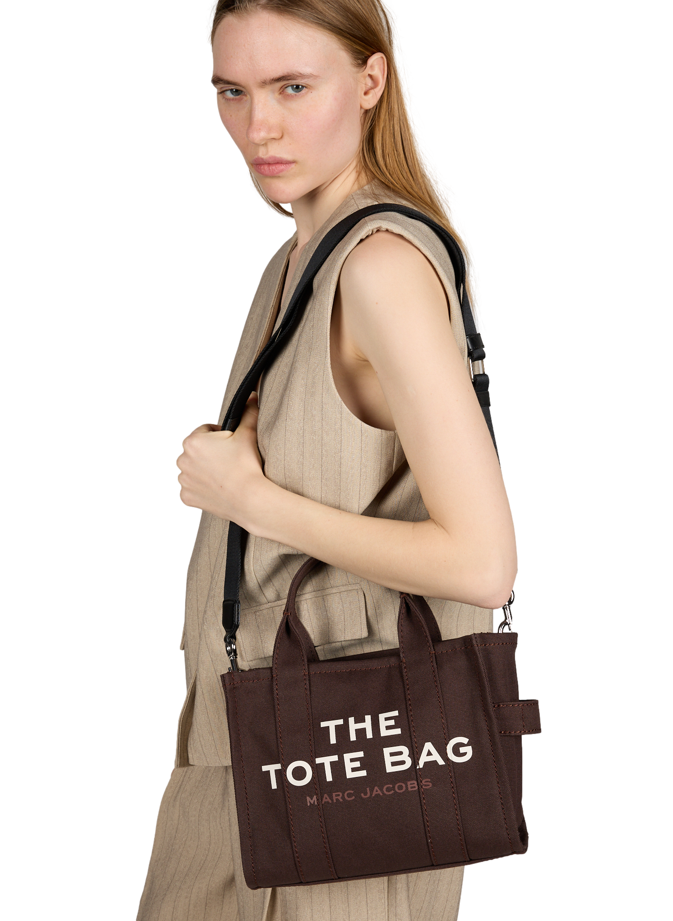 Borsa tote piccola in tela MARC JACOBS Marrone