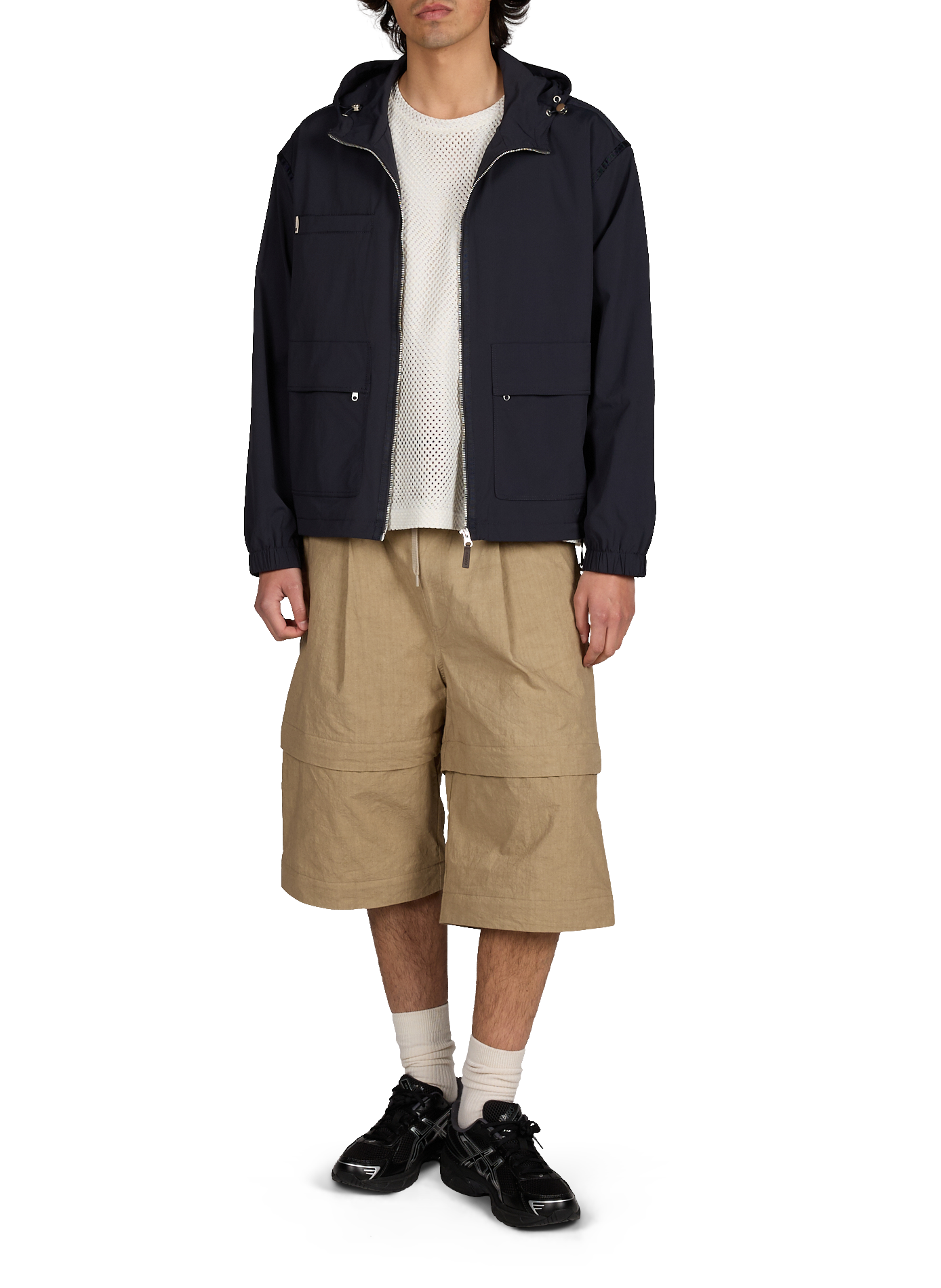 Veste droite col montant à capuche CARRER Bleu