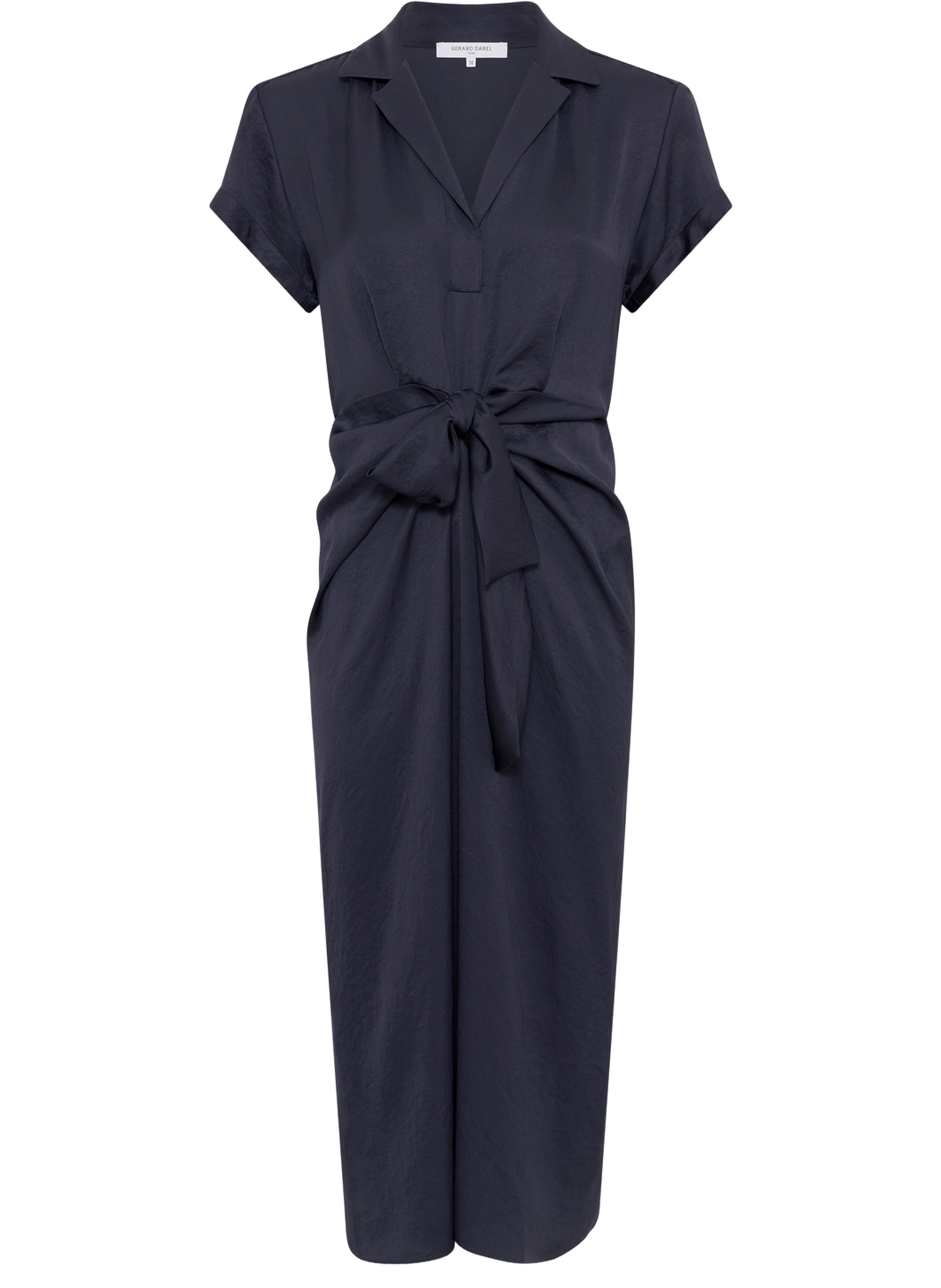 Robe midi fluide à col tailleur - rosy GERARD DAREL Bleu