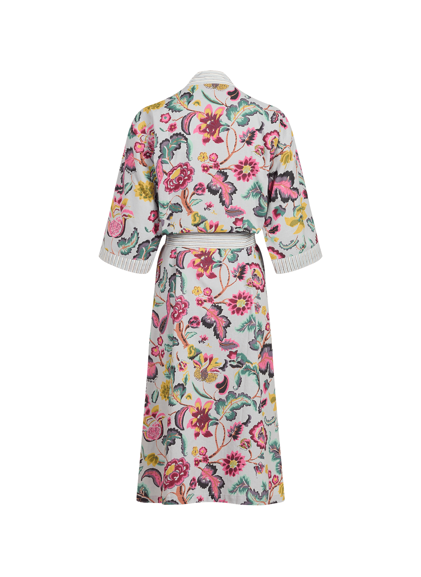 Kimono vintage imprimé floral en coton CURIOSITY LAB Gris
