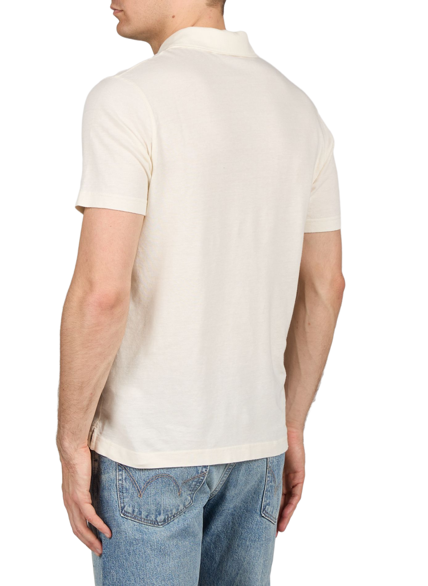 Polo à manches courtes en coton et lin EDEN PARK Beige