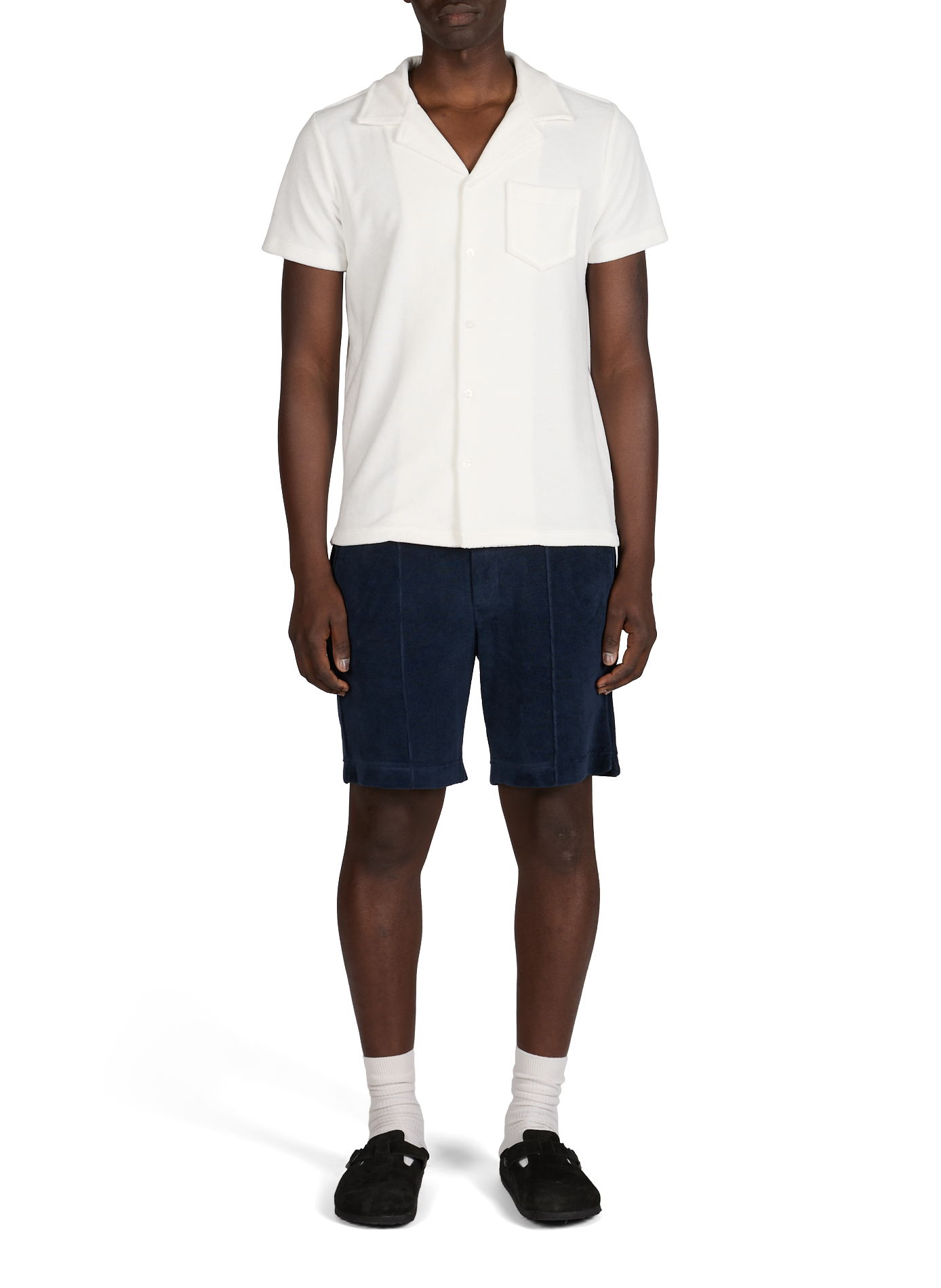 Short éponge en coton mélangé AURELIEN Bleu