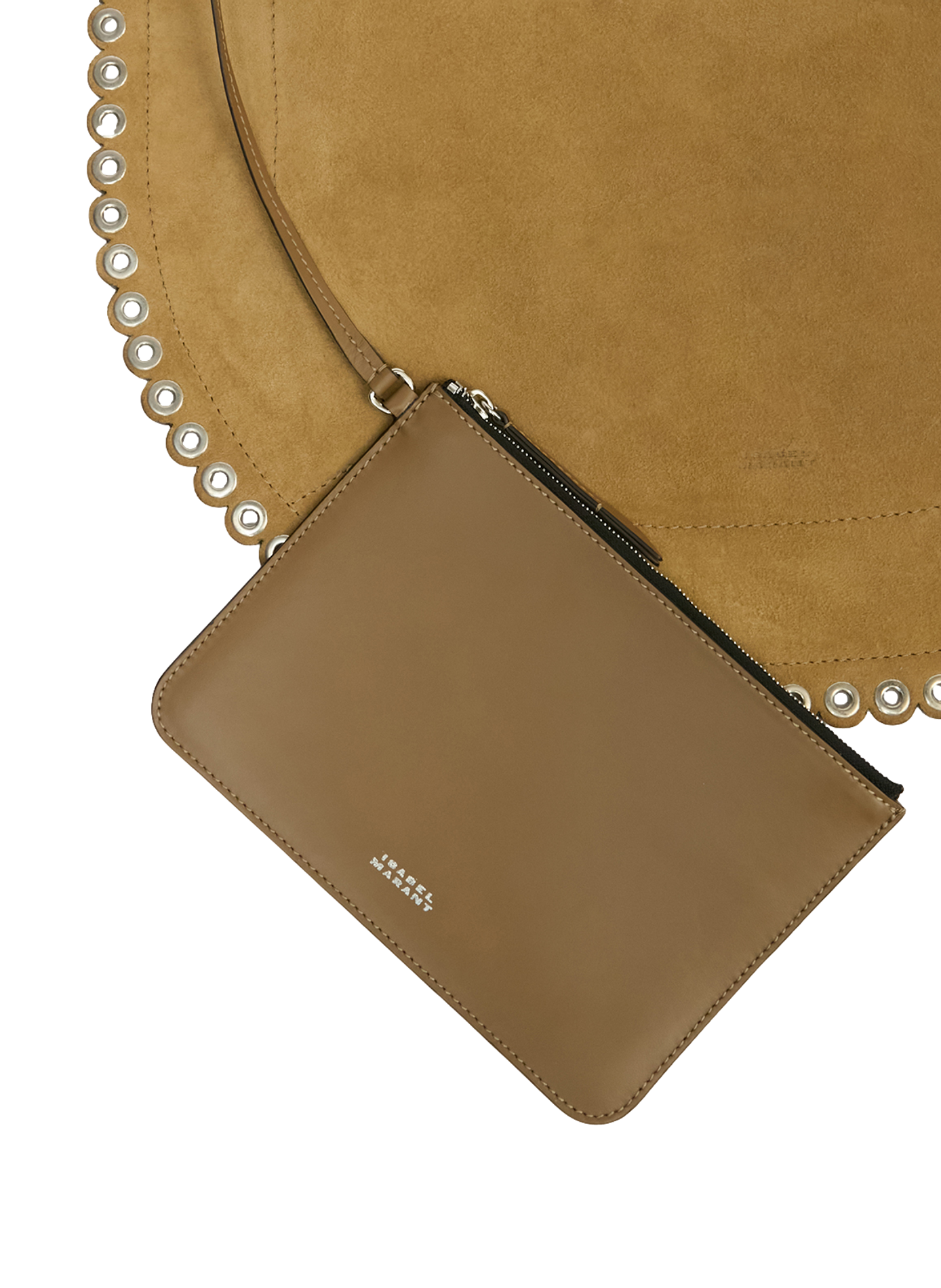 Oskan Hobo Soft Chain Bag in Suede Leather ISABEL MARANT Beige
