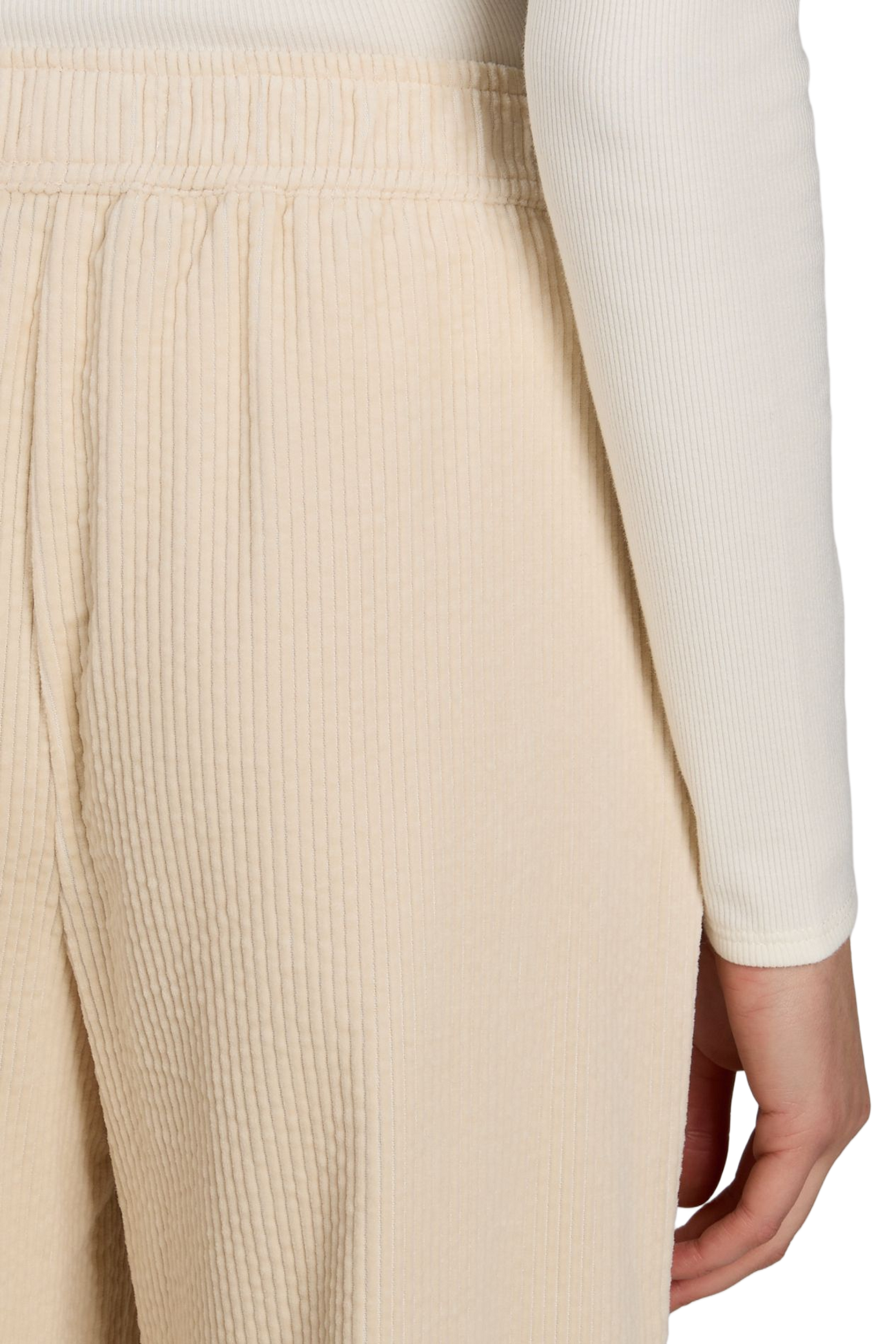 Wide velvet cotton trousers OBJECT Beige