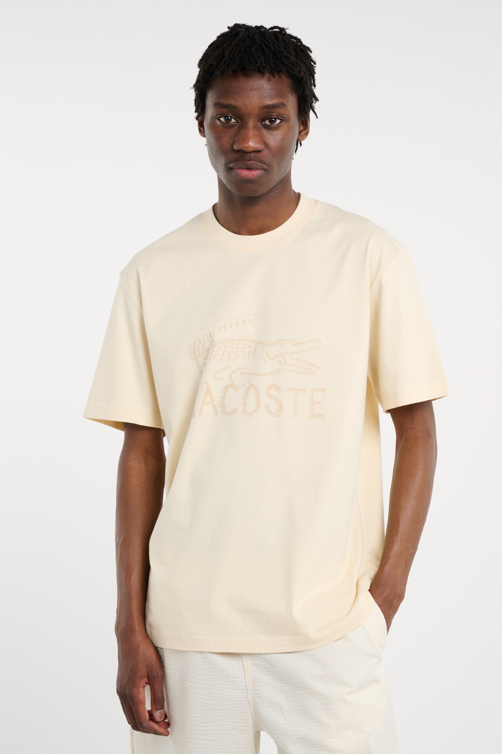 T-shirt tee-shirt LACOSTE Beige