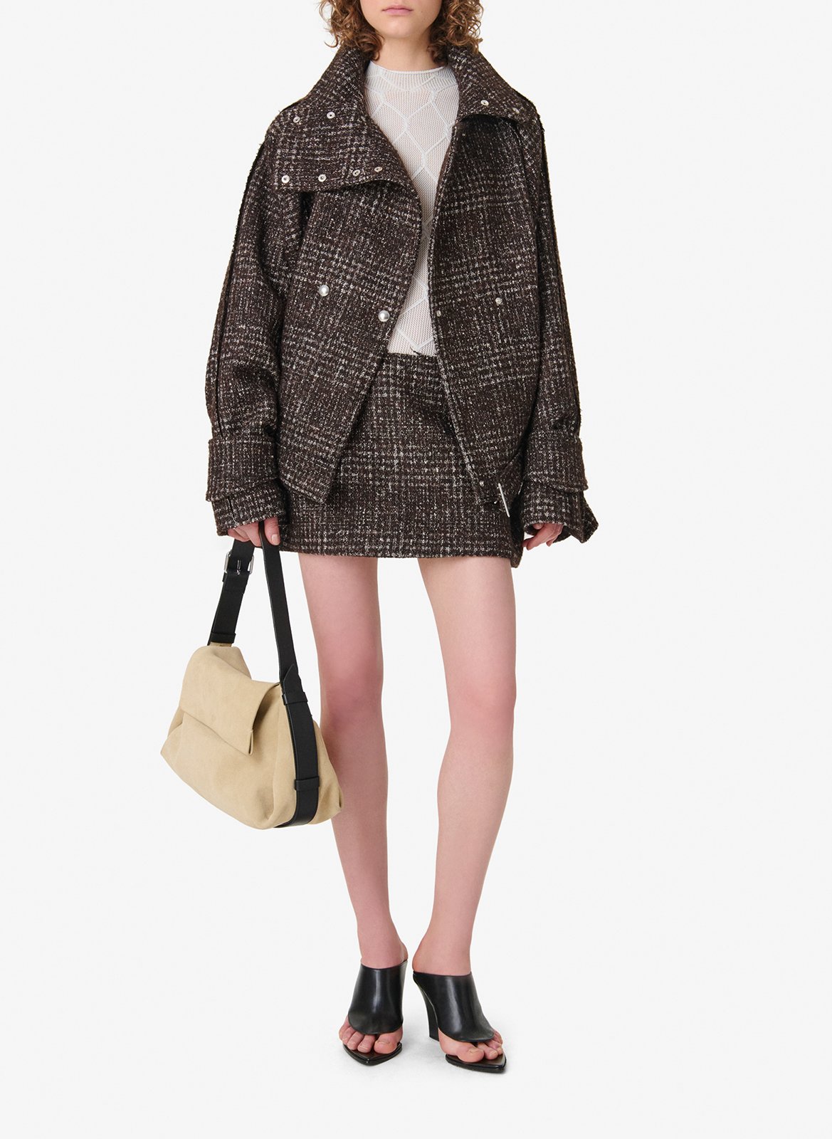 Jupe courte en jacquard ilire IRO Marron