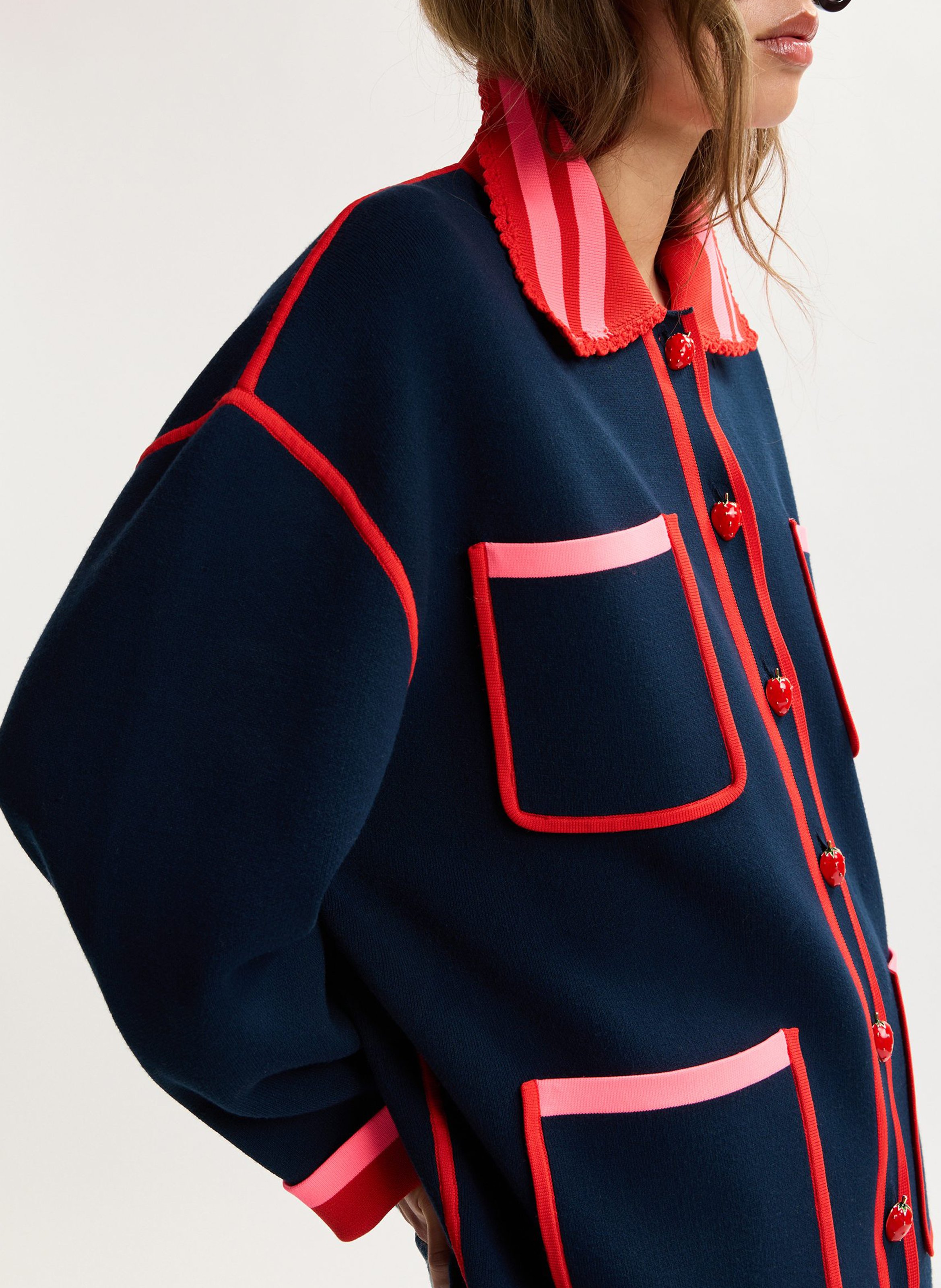 Cardigan oversize col classique kokorico ESSENTIEL ANTWERP Bleu