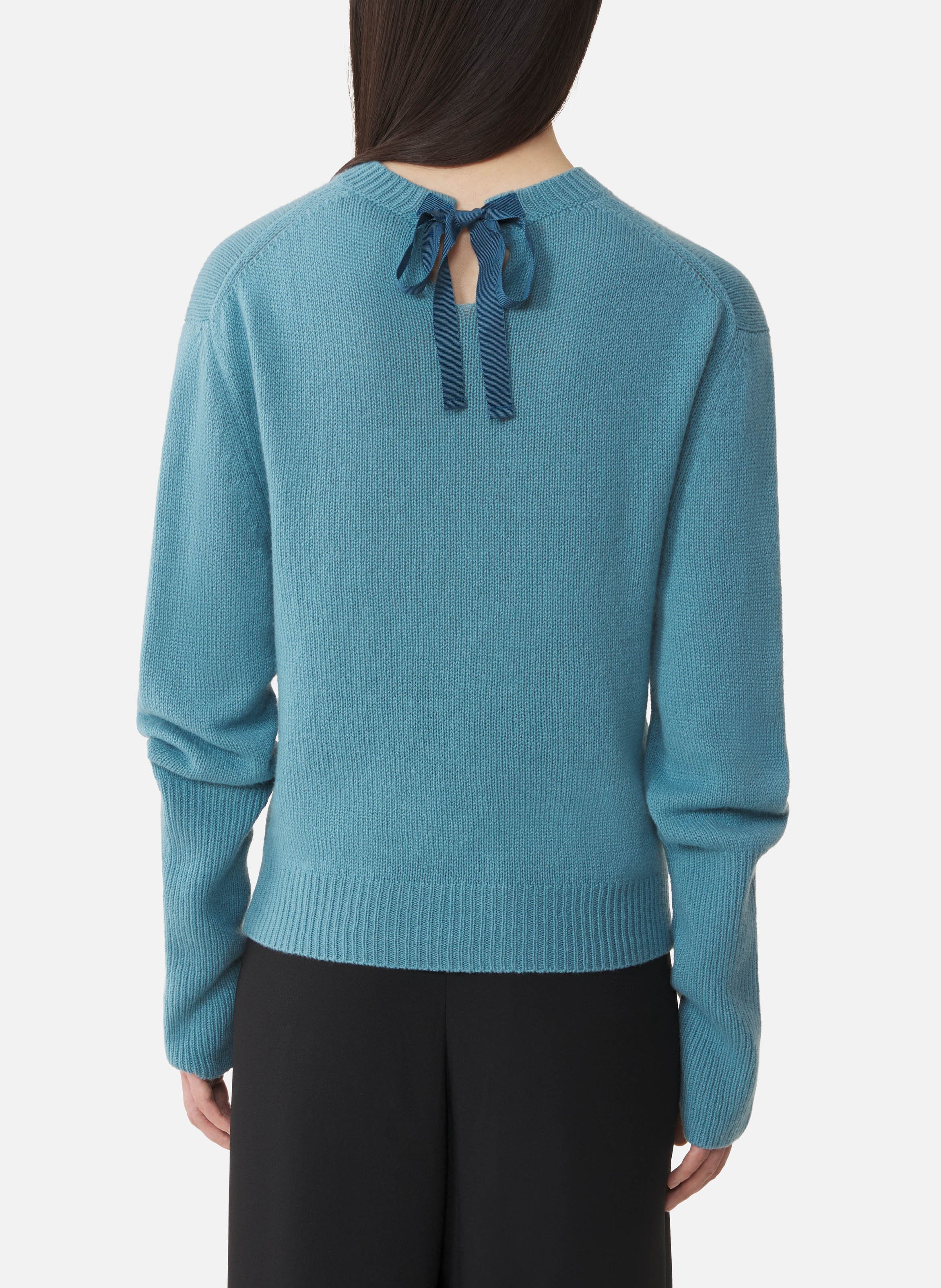 Pull détail gros grain en cachemire LANVIN Bleu
