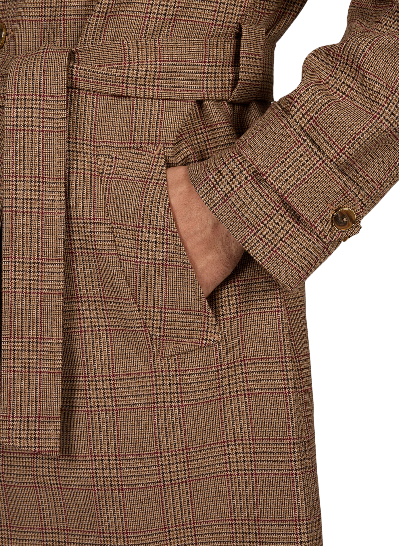 Manteau droit Prince-de-galles DROLE DE MONSIEUR Marron