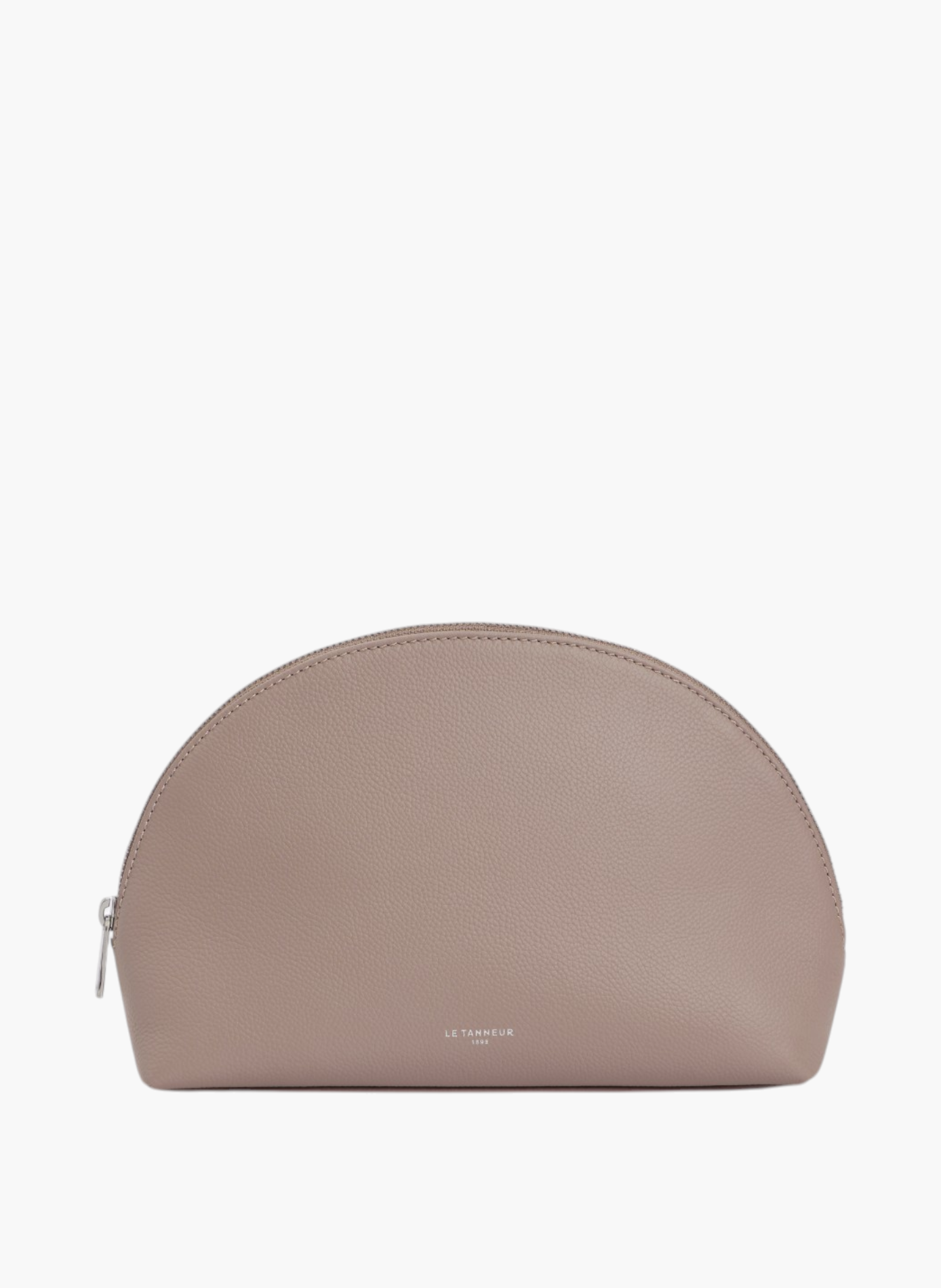 Trousse de toilette demi-lune en cuir grainé LE TANNEUR Gris
