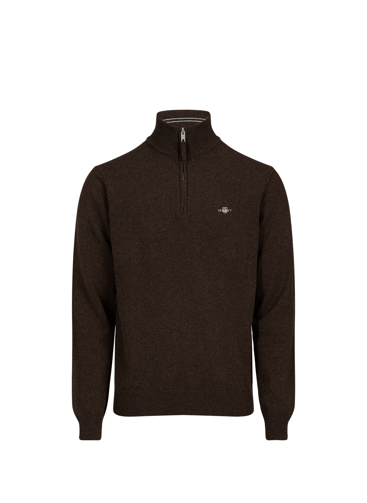 Zippered high neck wool sweater GANT Brown