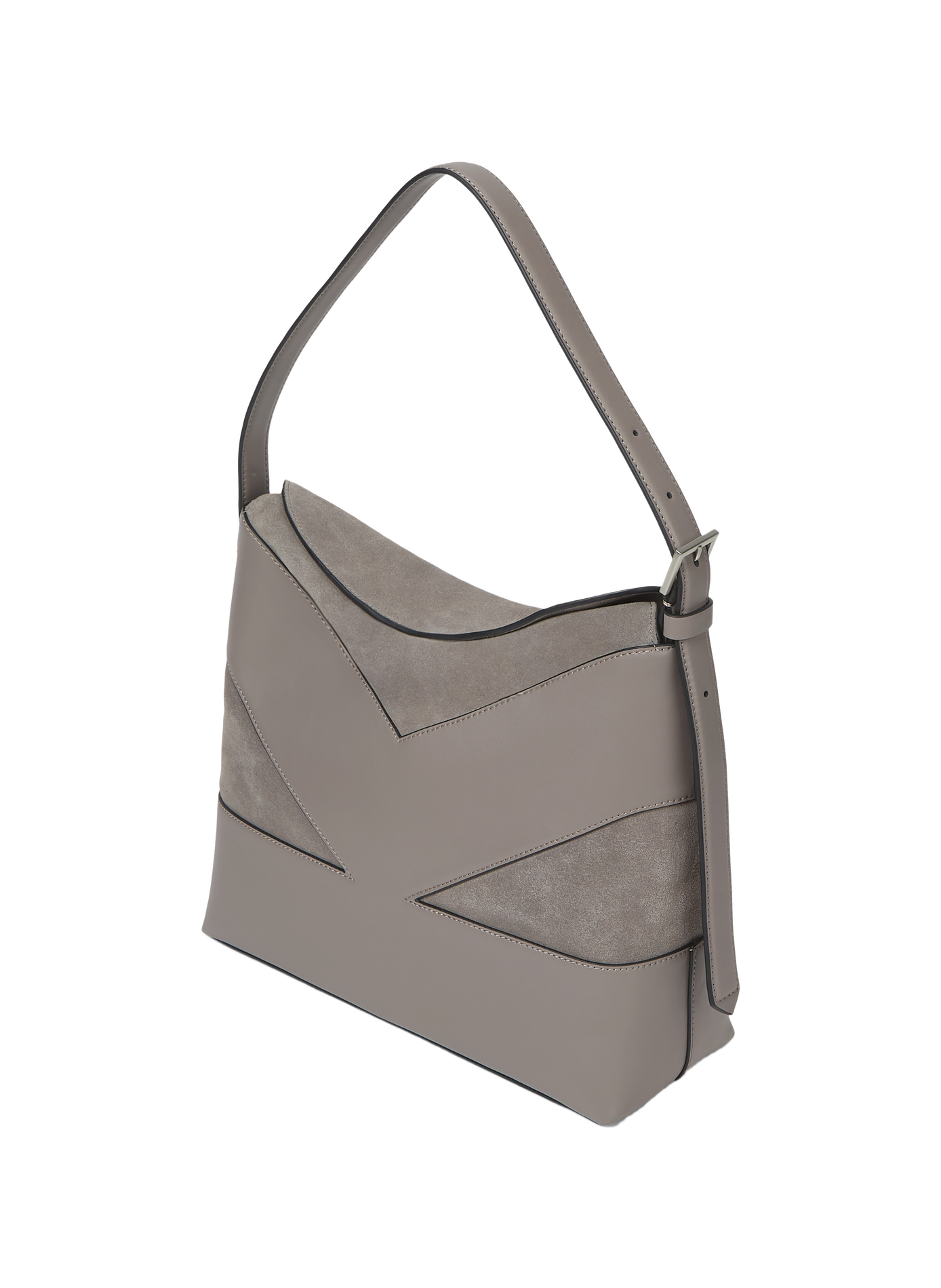 Dual-material Shoulder bag  KARL LAGERFELD Grey