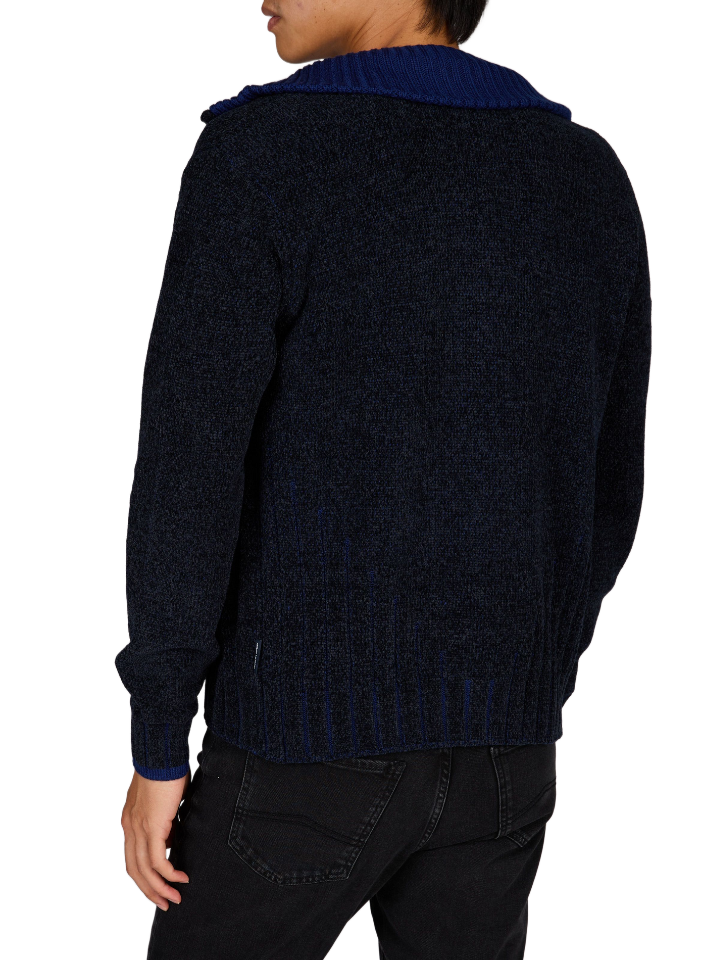 Straight knit sweater with high neck ARMANI EXCHANGE Blue