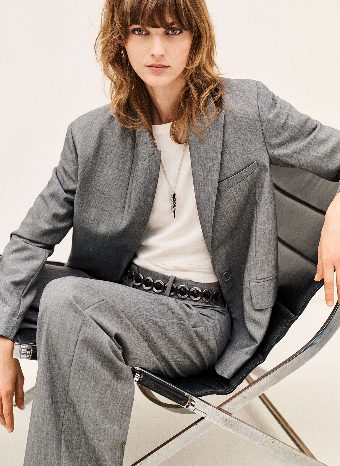 Veste tailleur oversize unie cayne BA&SH Gris