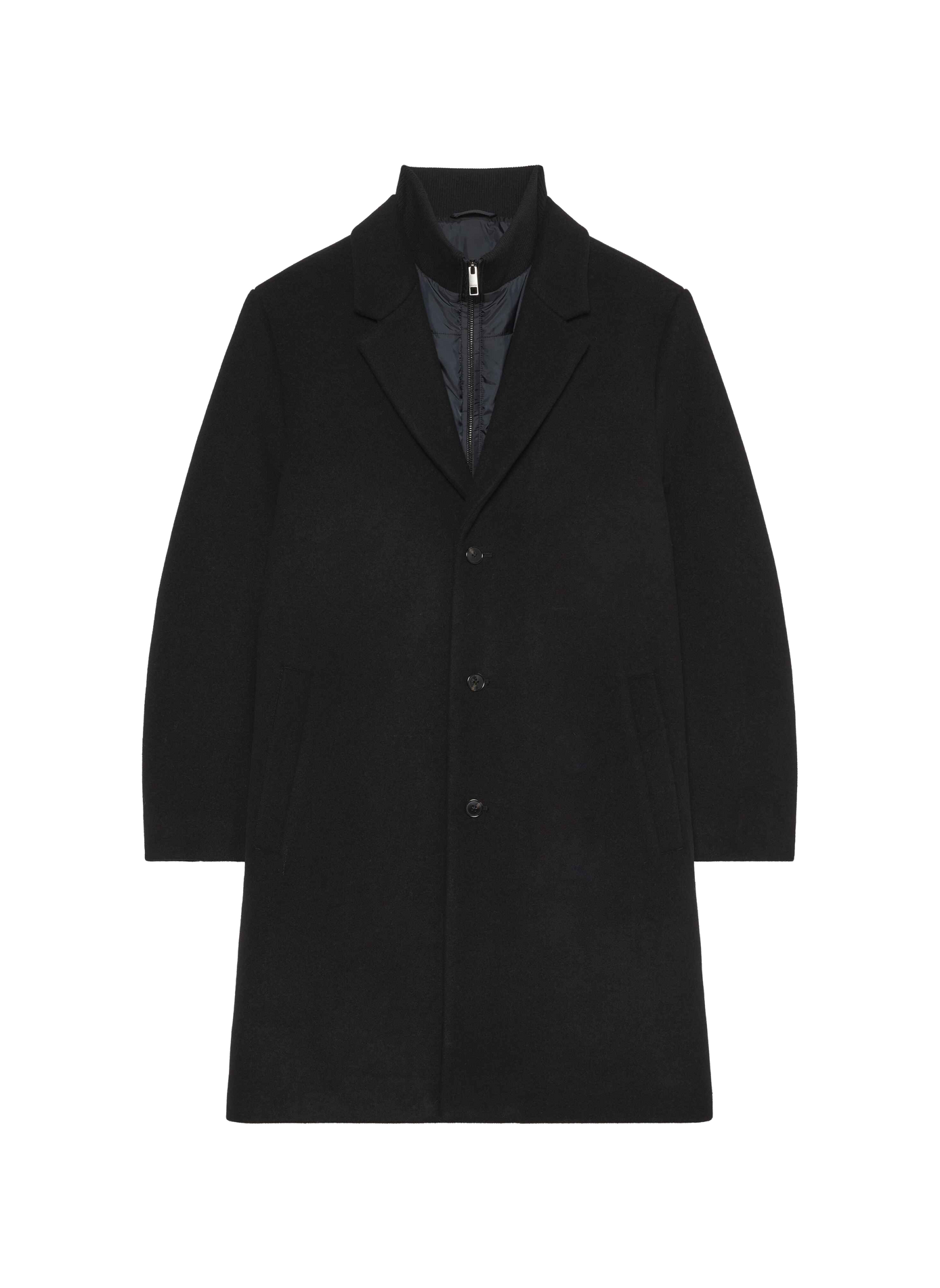 Manteau droit col montant zippé CALVIN KLEIN Noir