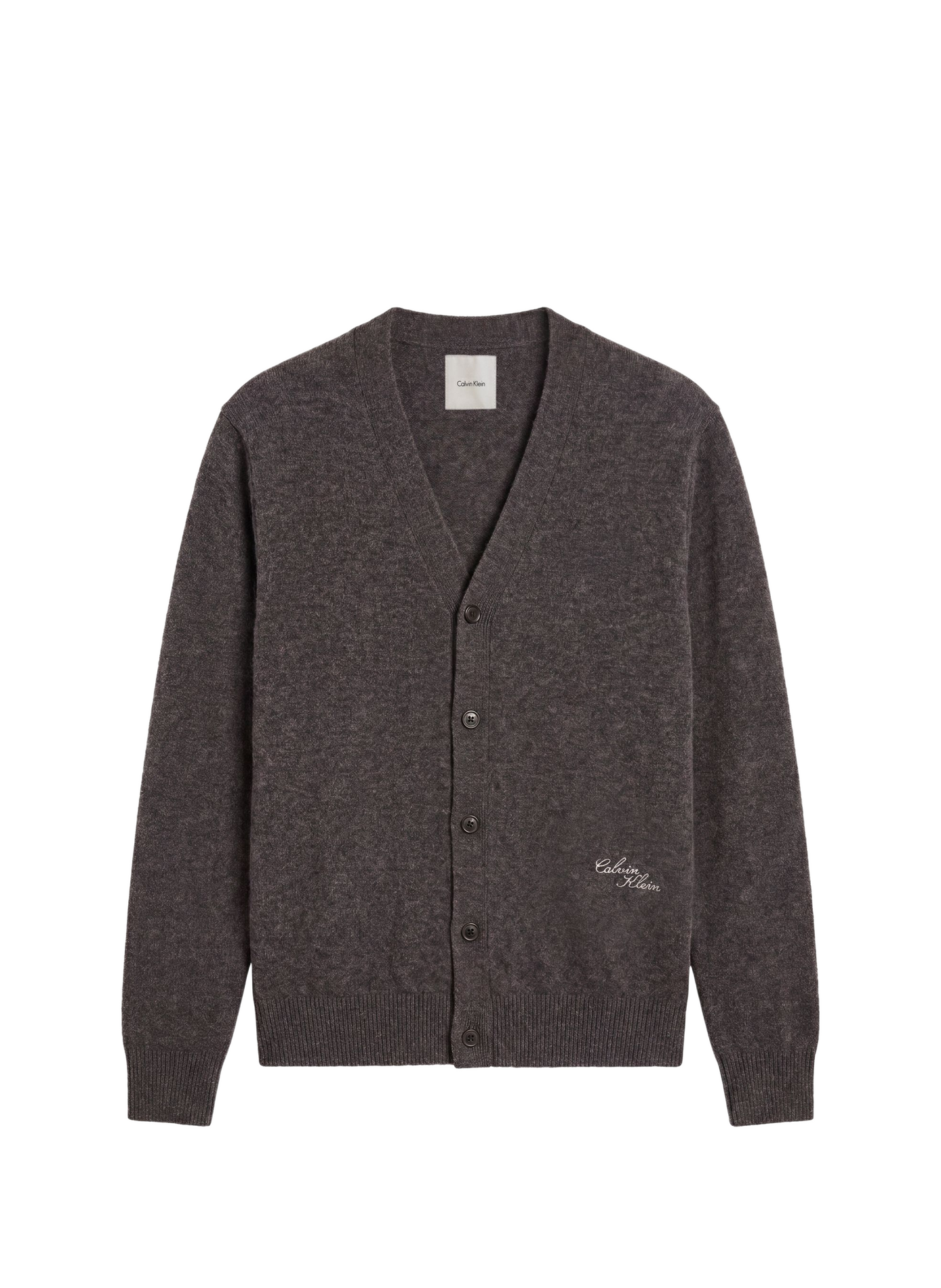Straight-fit cardigan in a wool blend CALVIN KLEIN Grey