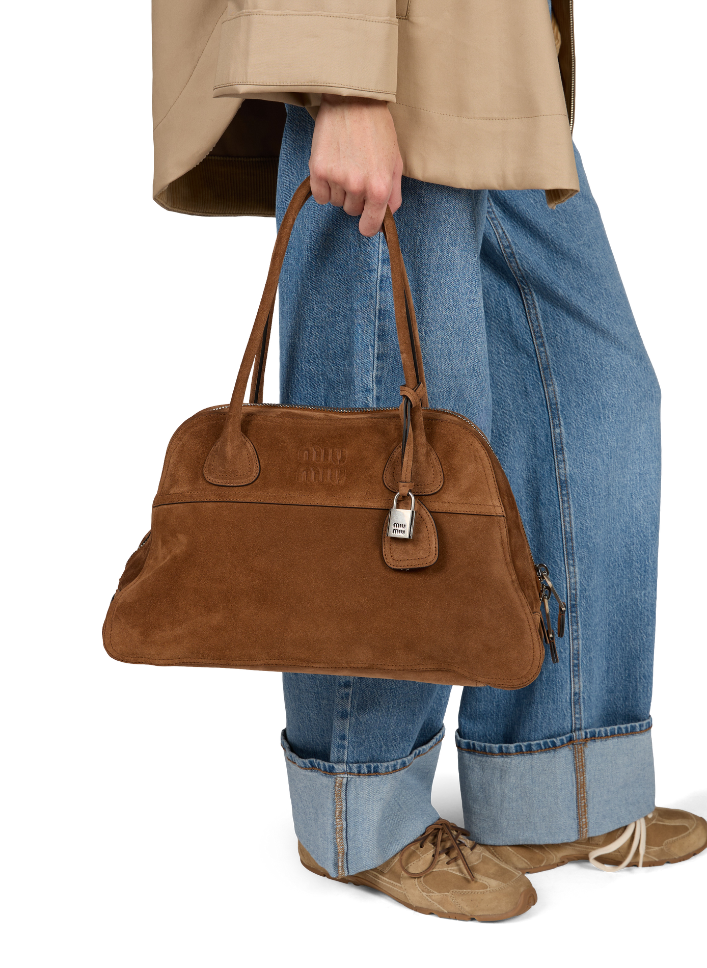 Vivant-tas van suèdeleer MIU MIU Bruin