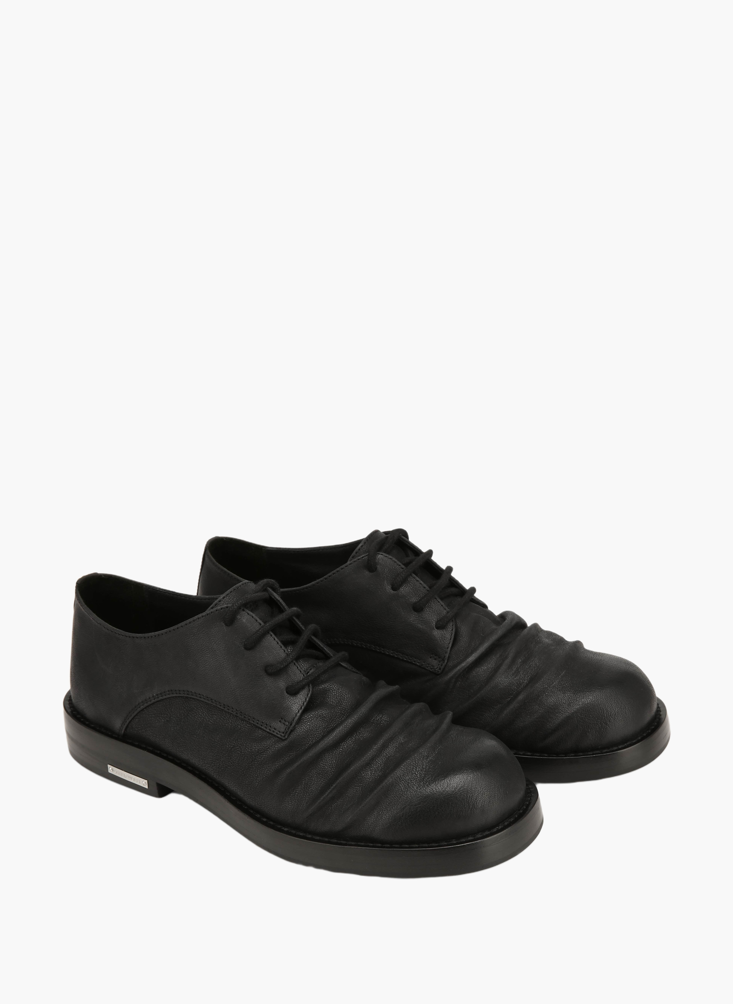 Mocassins the wrinkled derby en cuir NAKED WOLFE Noir