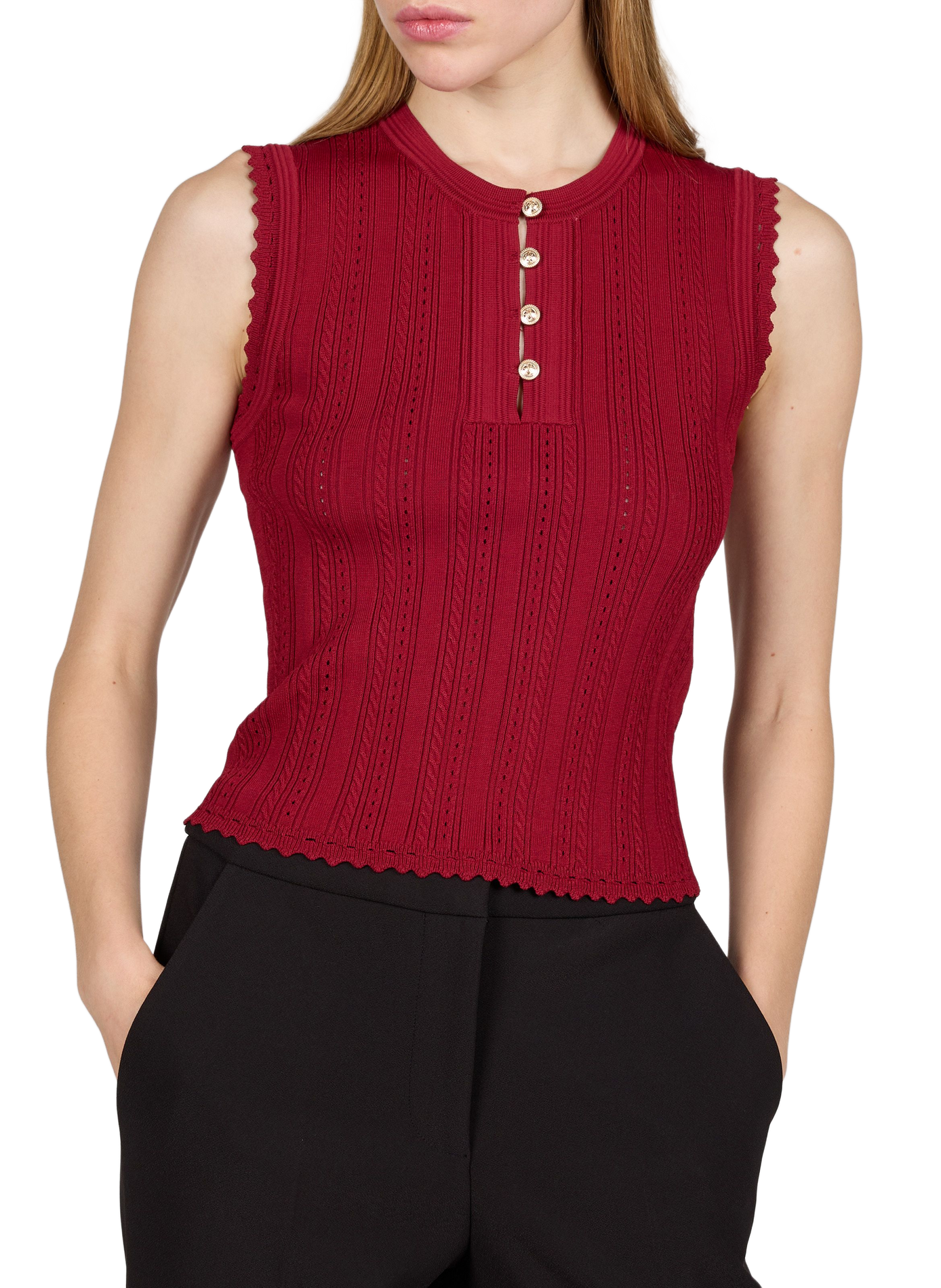 Plain Sleeveless Carmen Top GUESS Red