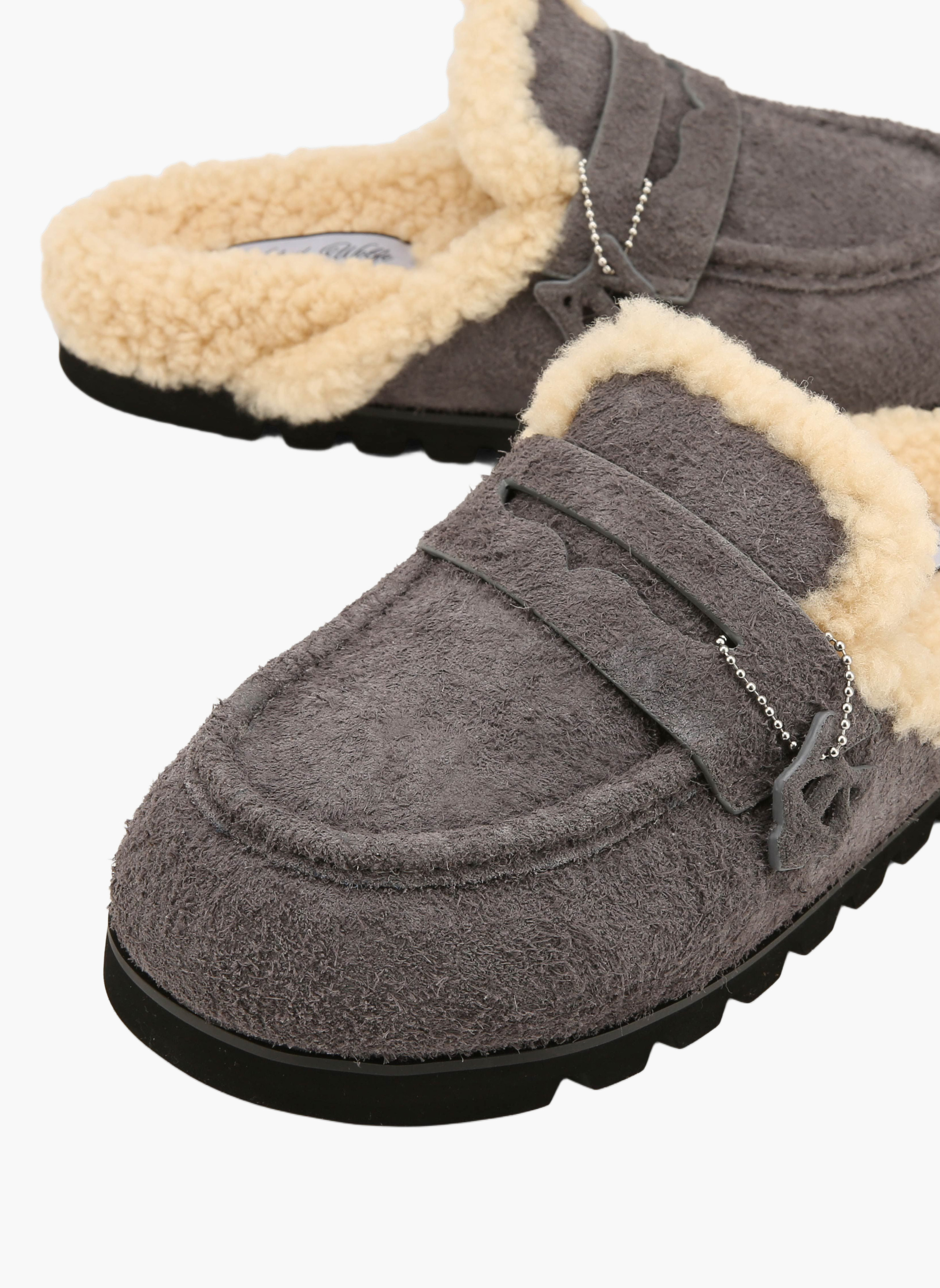 Mules cord fur NAKED WOLFE Gris