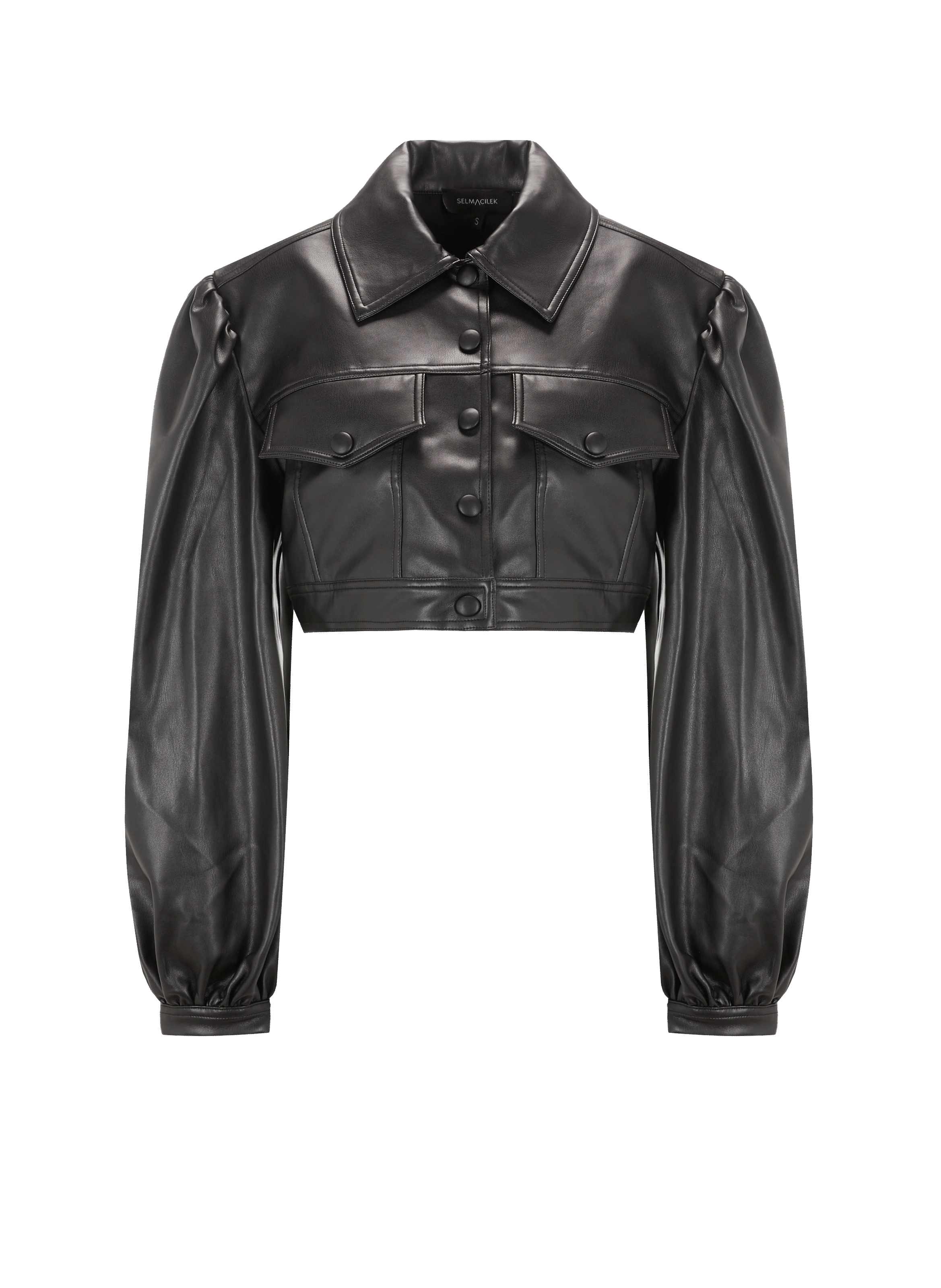 Veste courte en cuir vegan