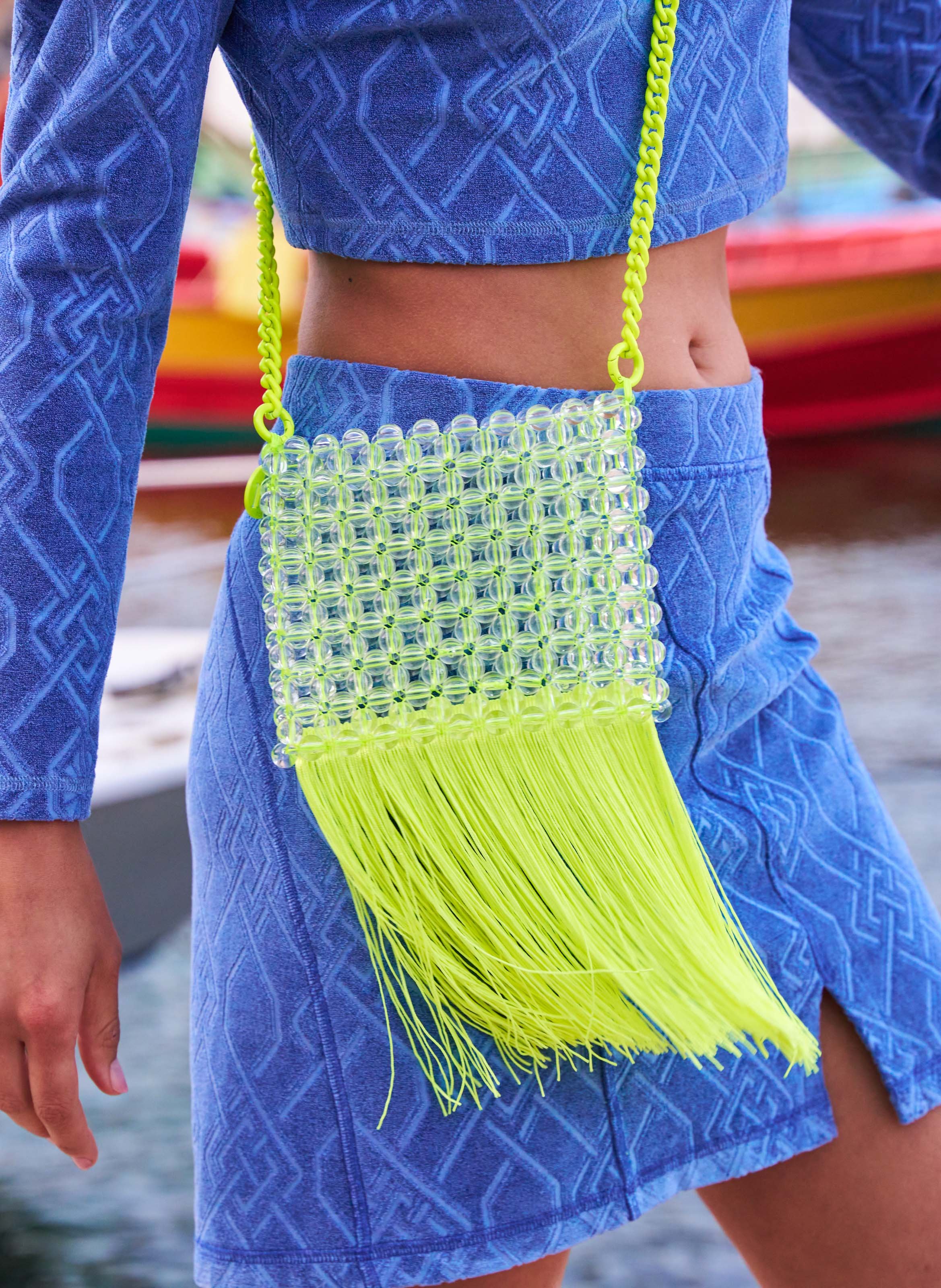 Jupe en jacquard monogramme KOCHÉ Bleu