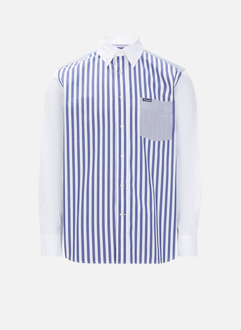 Half-striped, half-plain shirt MulticolorFACONNABLE 