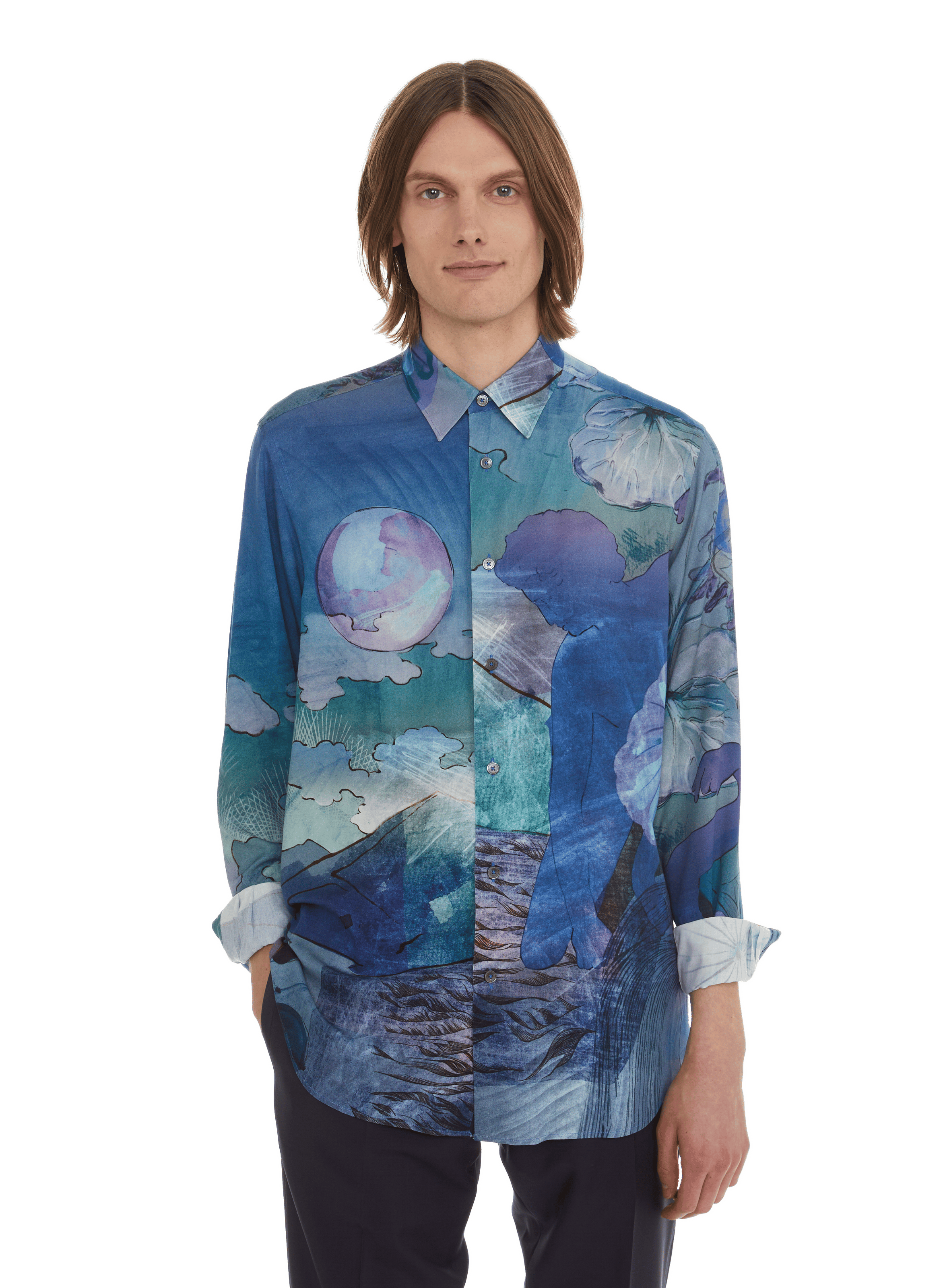 Paul Smith: Chemise mauve à motif fleuri | France