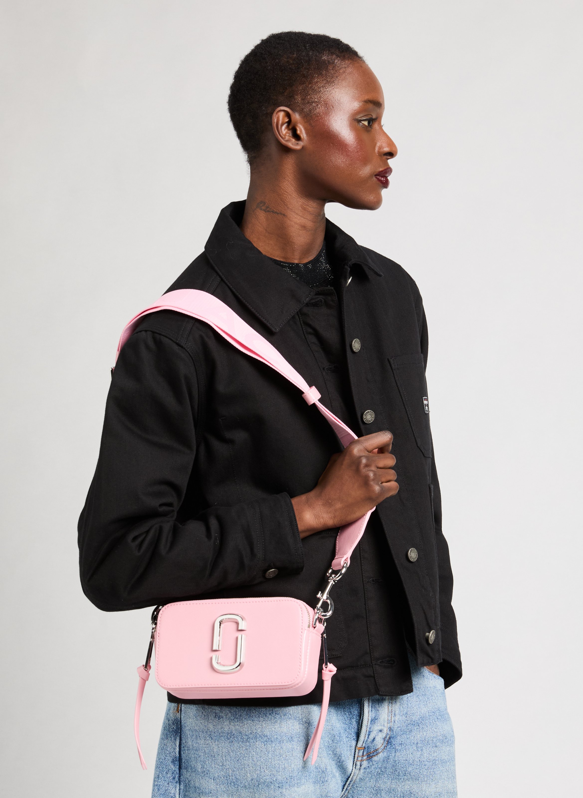 Sac à bandoulière Snapshot en cuir MARC JACOBS Rose