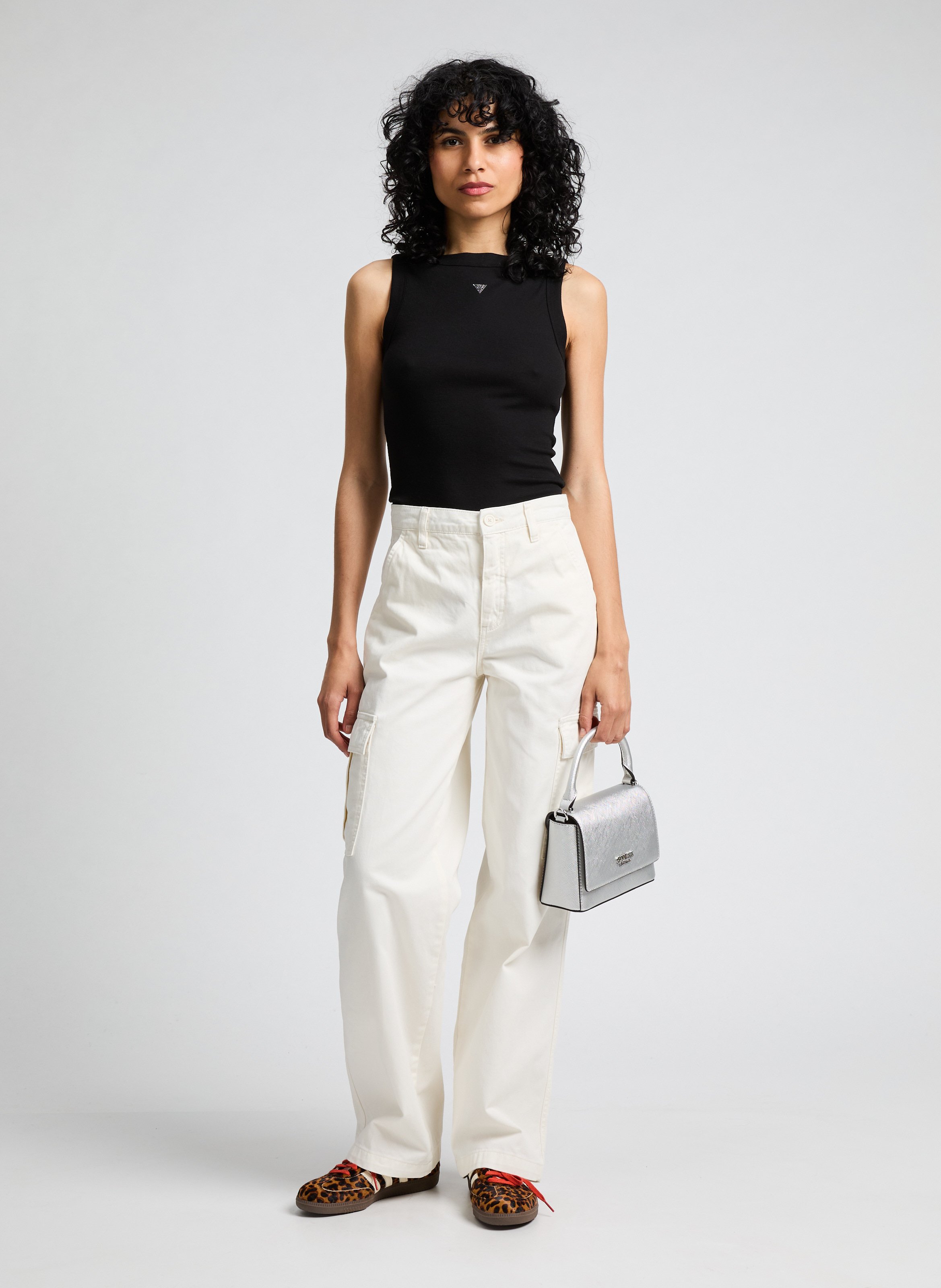 Rhinestone-embellished top GUESS Black