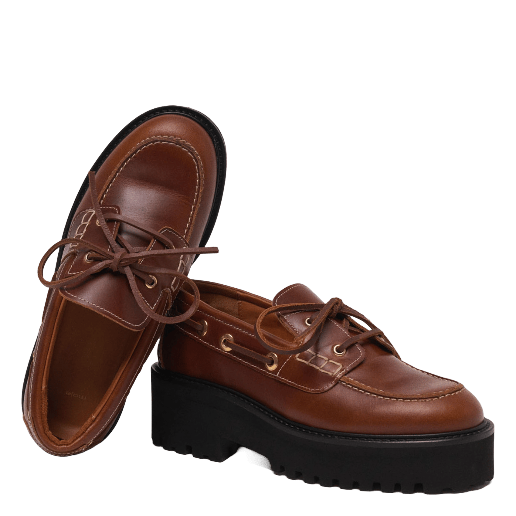 Mocassins en cuir MAJE Marron