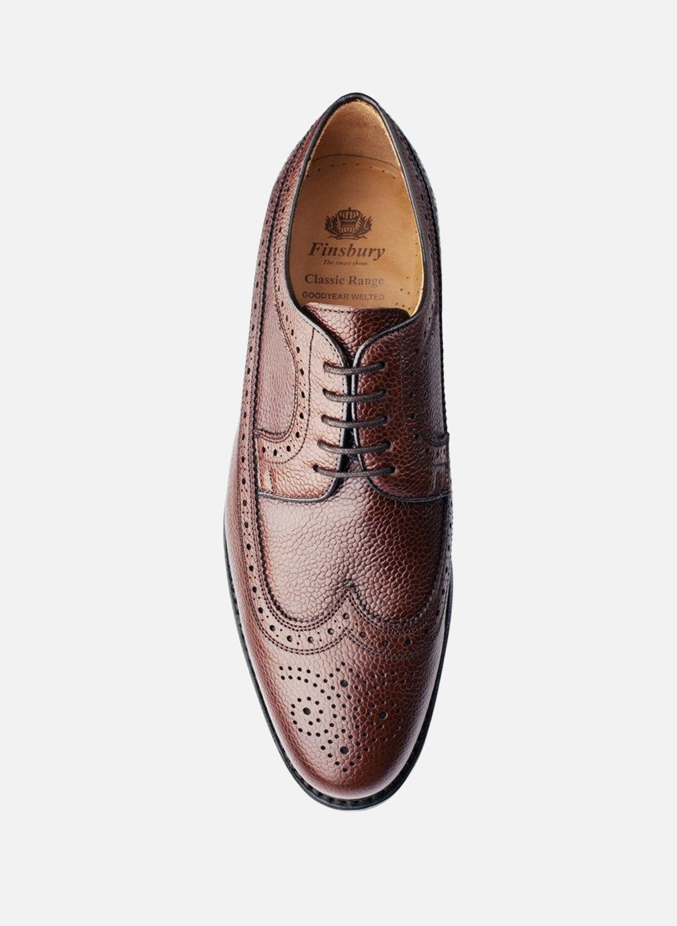 Derby cuir grainé barton FINSBURY Marron