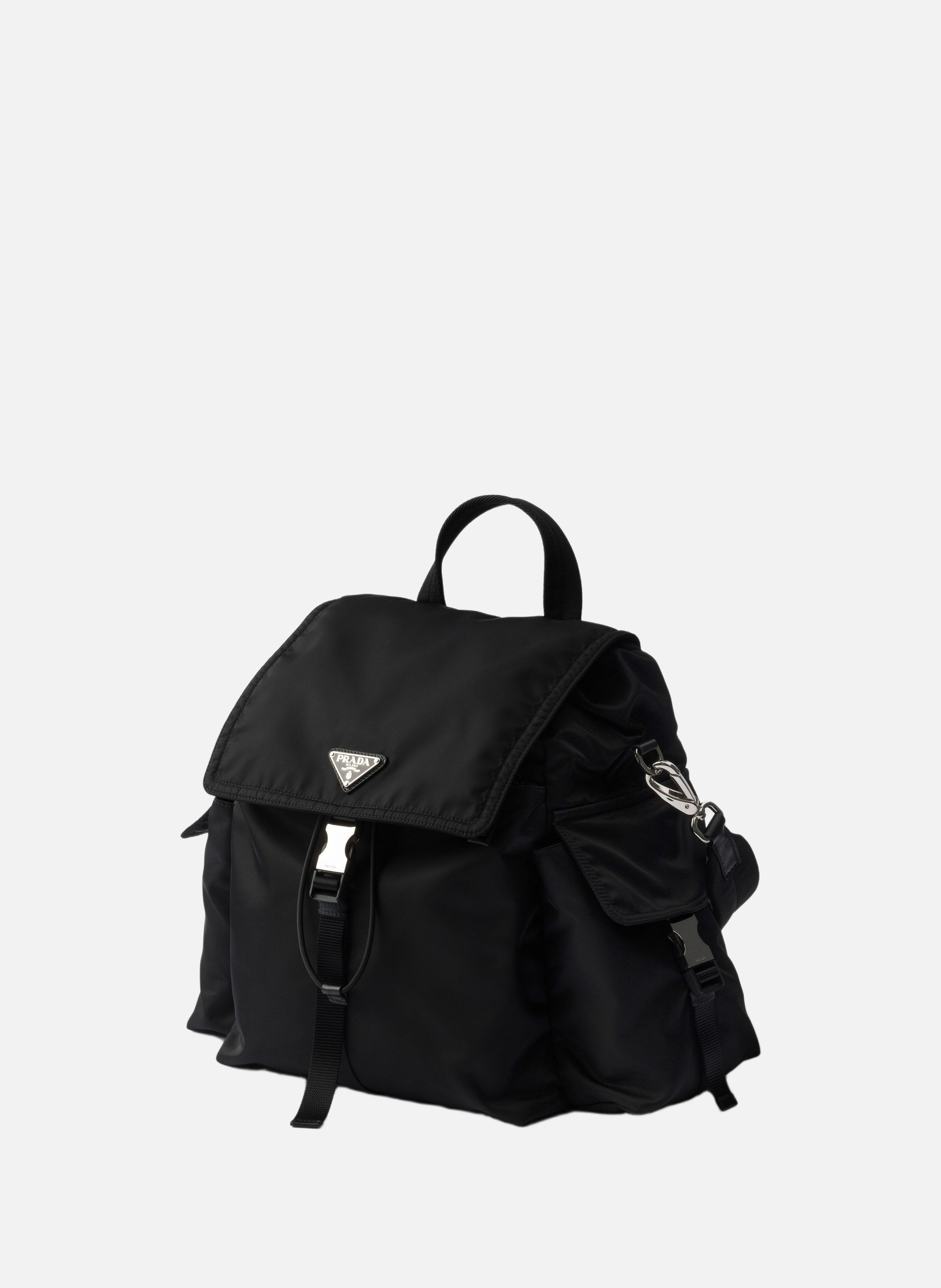 Sac à dos prada explore en re-nylon et cuir PRADA Noir